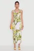 Floral Print Side Slit Tank Midi Dress sold by Rainbow