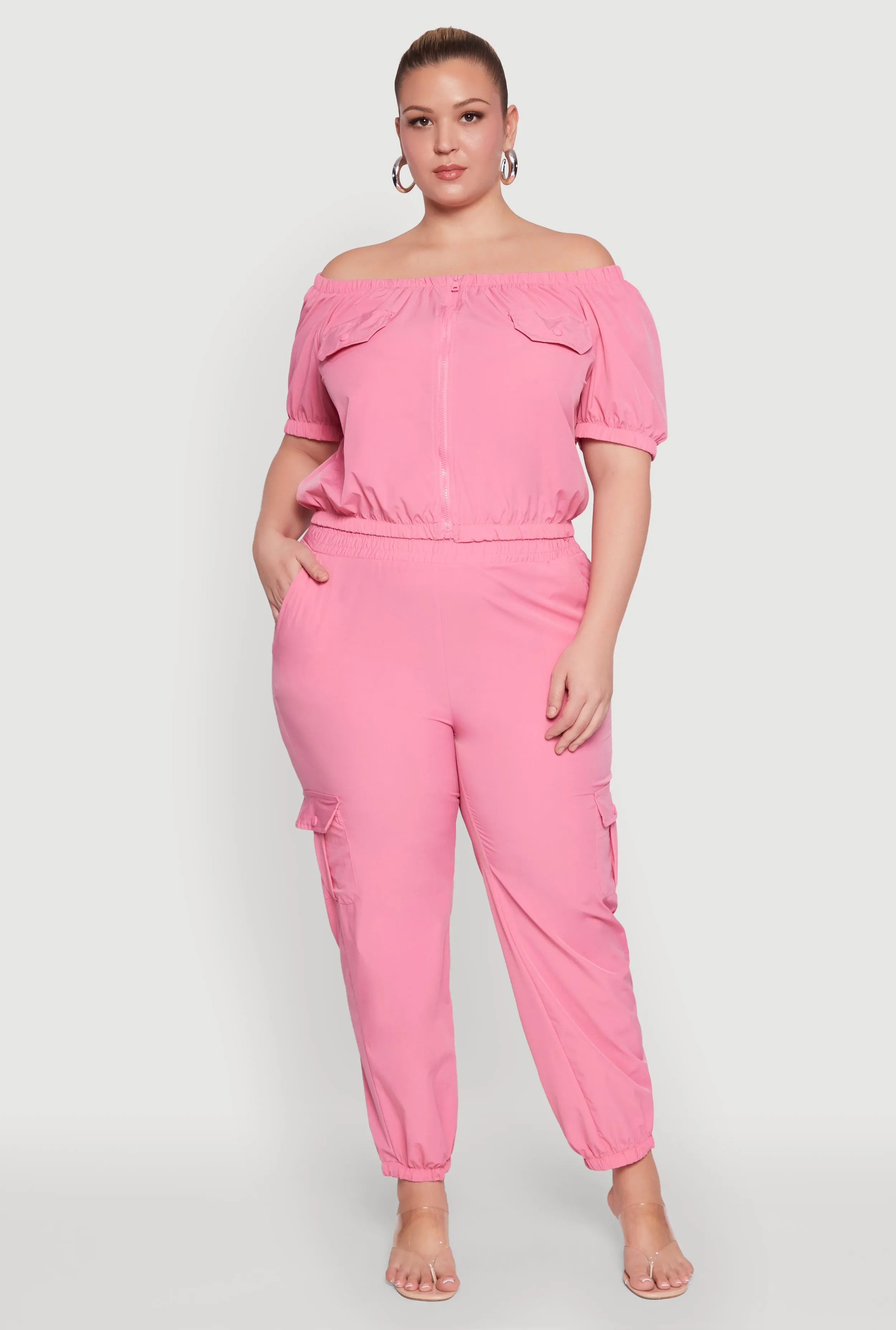 Plus Size Nylon Cargo Joggers sold by Rainbow