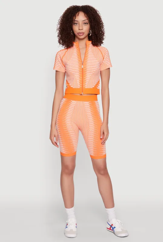 Seamless Geometric Patterned Biker Shorts sold by Rainbow