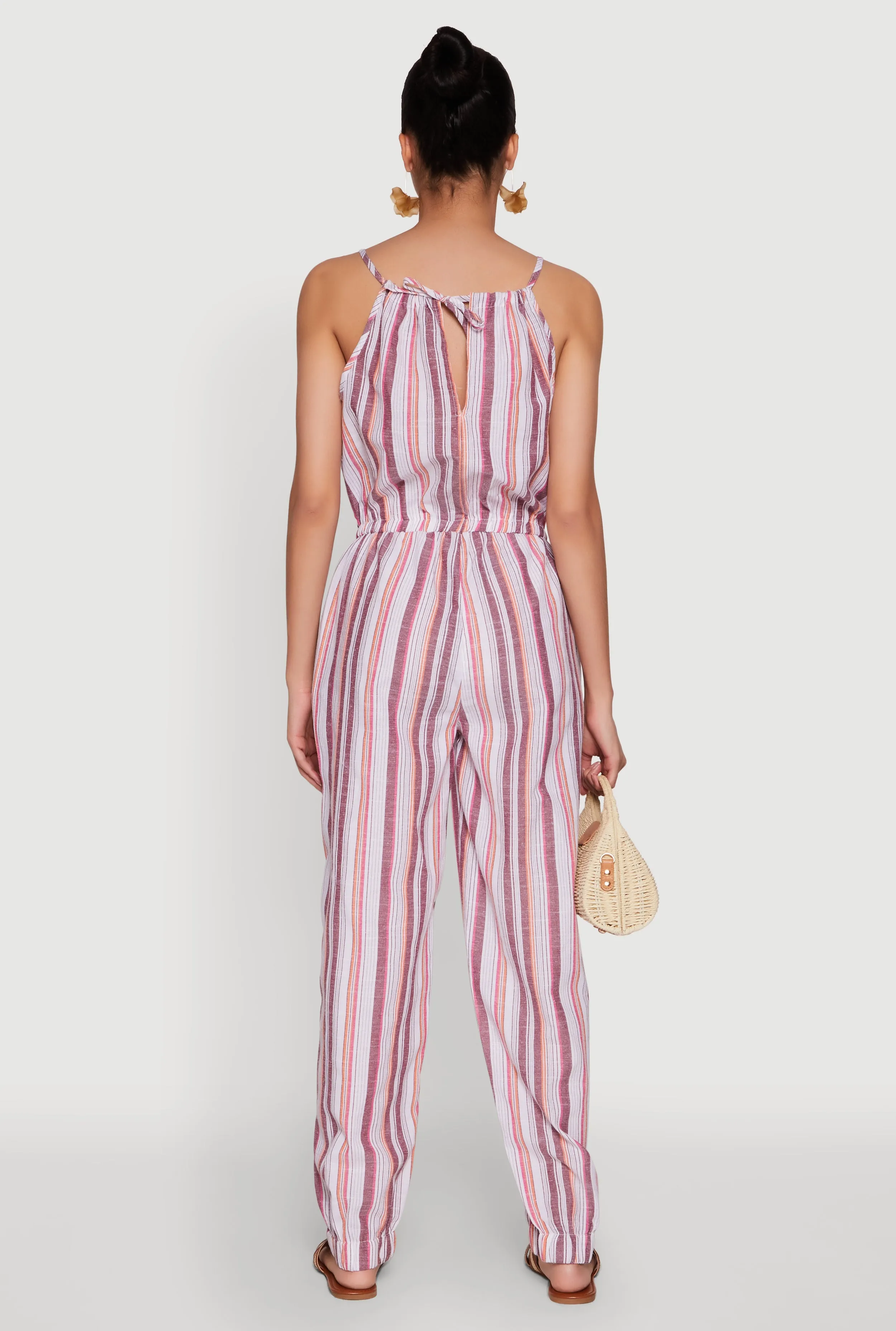 Wooden Beaded Scoop Neck Striped Jumpsuit sold by Rainbow product image thumbnail 5