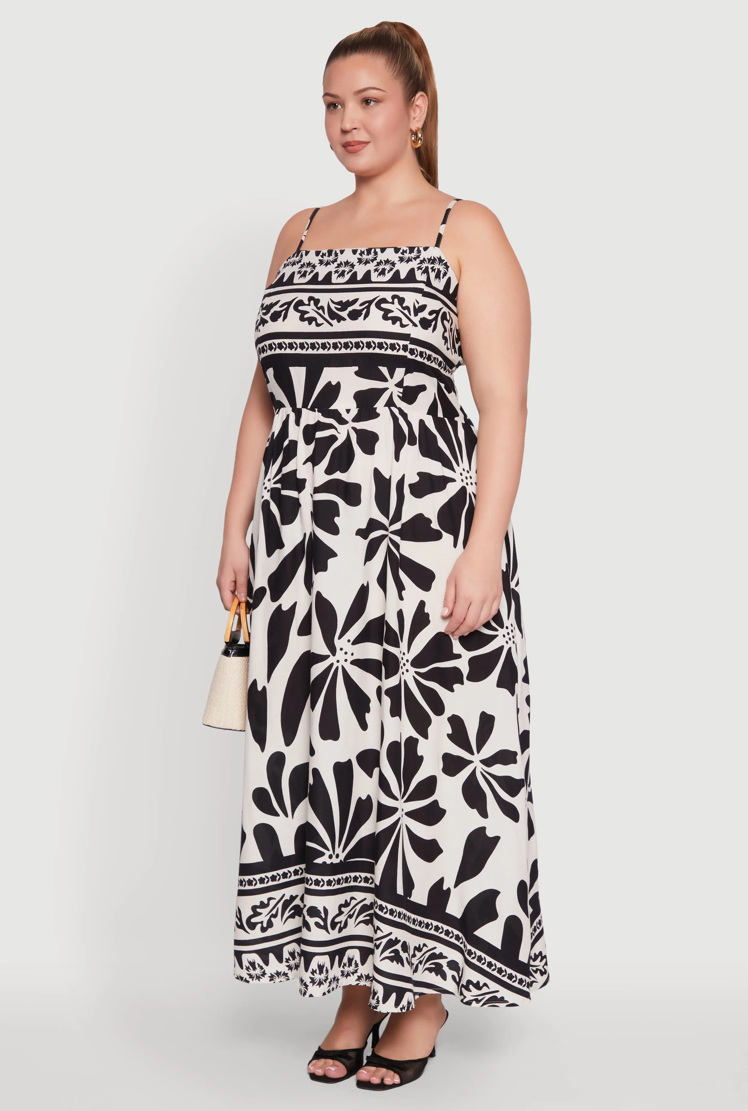 Plus Size Floral Border Print Maxi Dress sold by Rainbow product image thumbnail 3