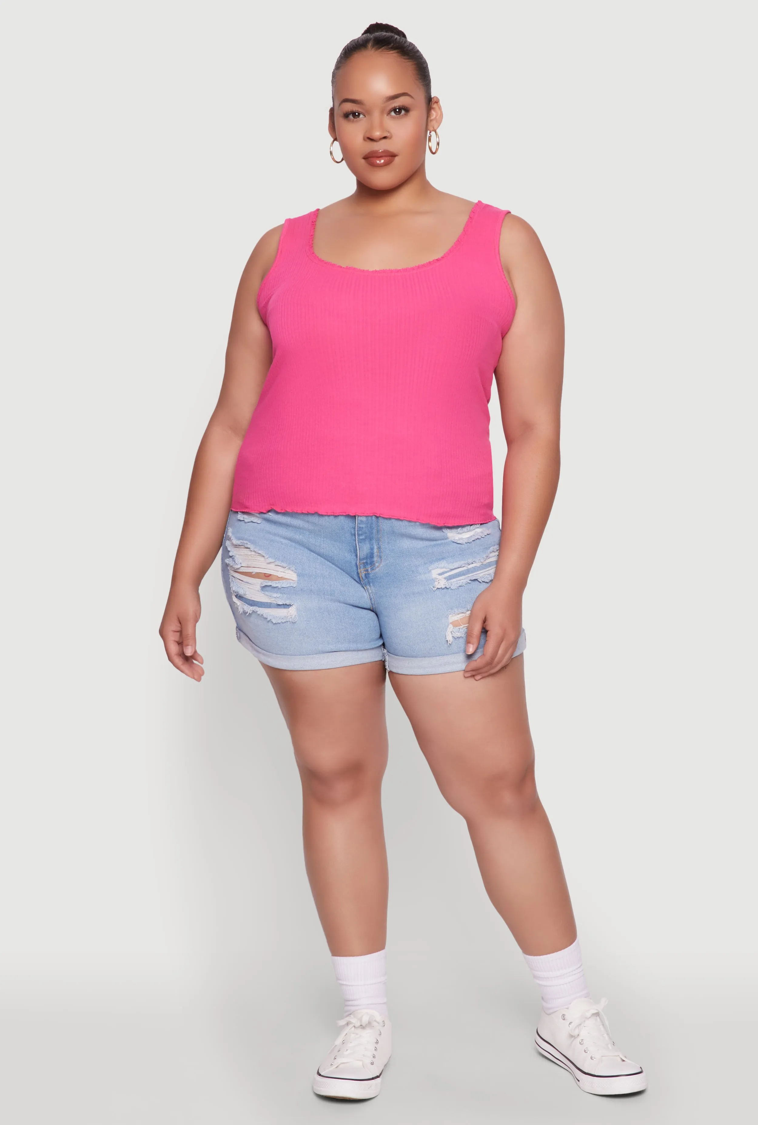 Plus Size Scoop Neck Tank Top sold by Rainbow
