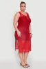 Plus Size Fishnet Side Slit Maxi Cover Up sold by Rainbow