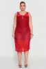 Plus Size Fishnet Side Slit Maxi Cover Up sold by Rainbow