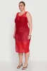 Plus Size Fishnet Side Slit Maxi Cover Up sold by Rainbow