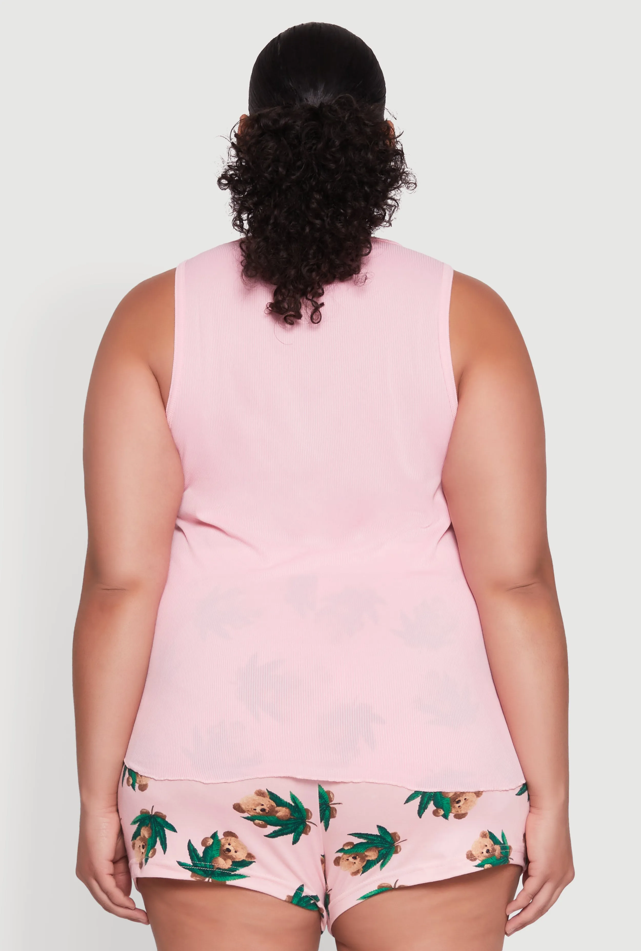 Plus Size Dont Care Bear Graphic Pajama Tank Top and Shorts sold by Rainbow product image thumbnail 3