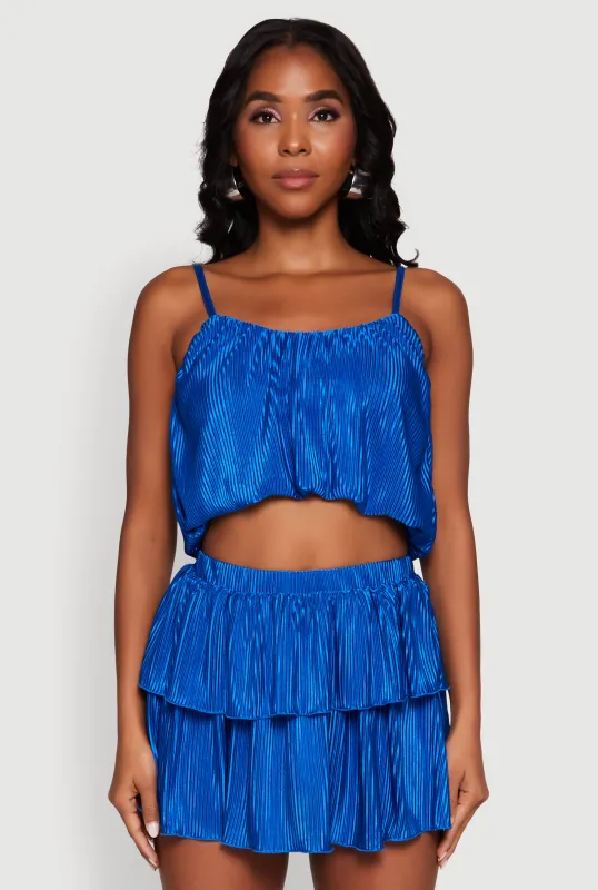 Plisse Cropped Cami sold by Rainbow