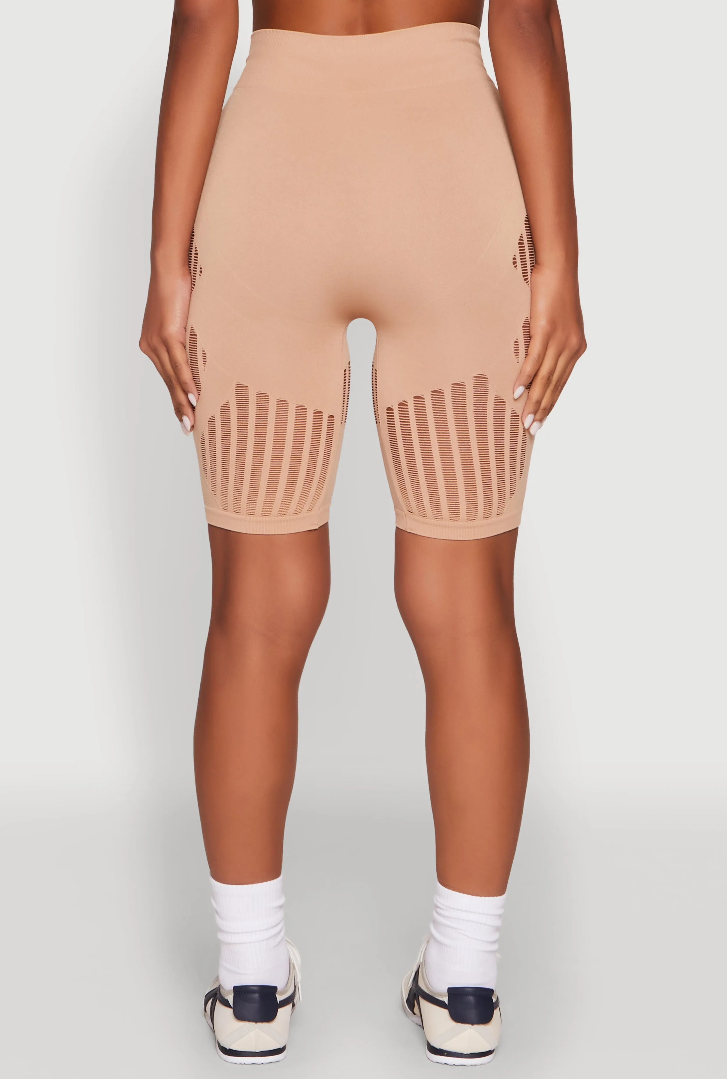 Seamless Laser Cut Biker Shorts sold by Rainbow product image thumbnail 5