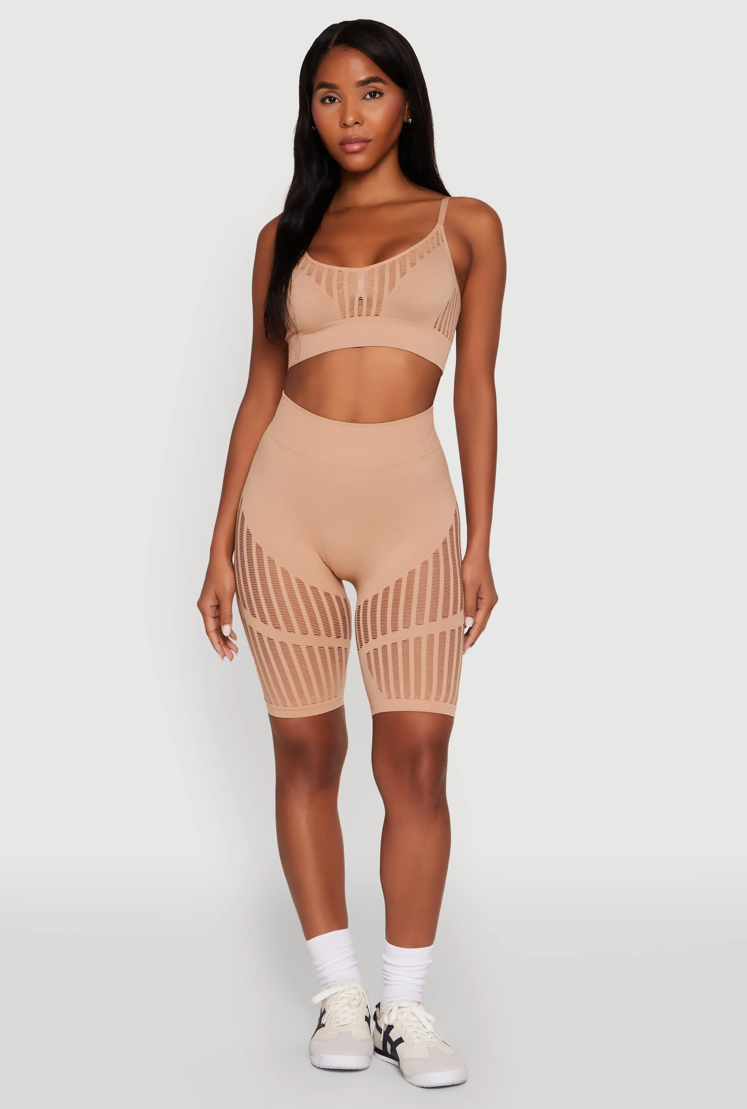 Seamless Laser Cut Biker Shorts sold by Rainbow product image thumbnail 2