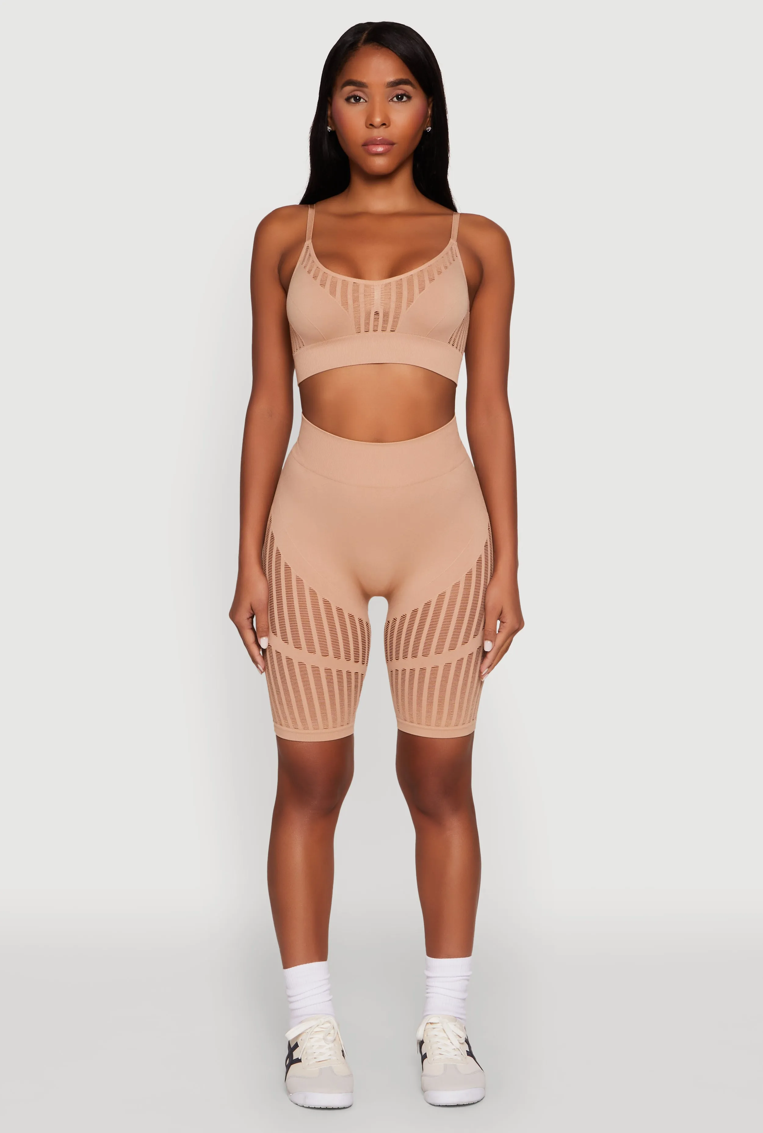 Seamless Laser Cut Biker Shorts sold by Rainbow