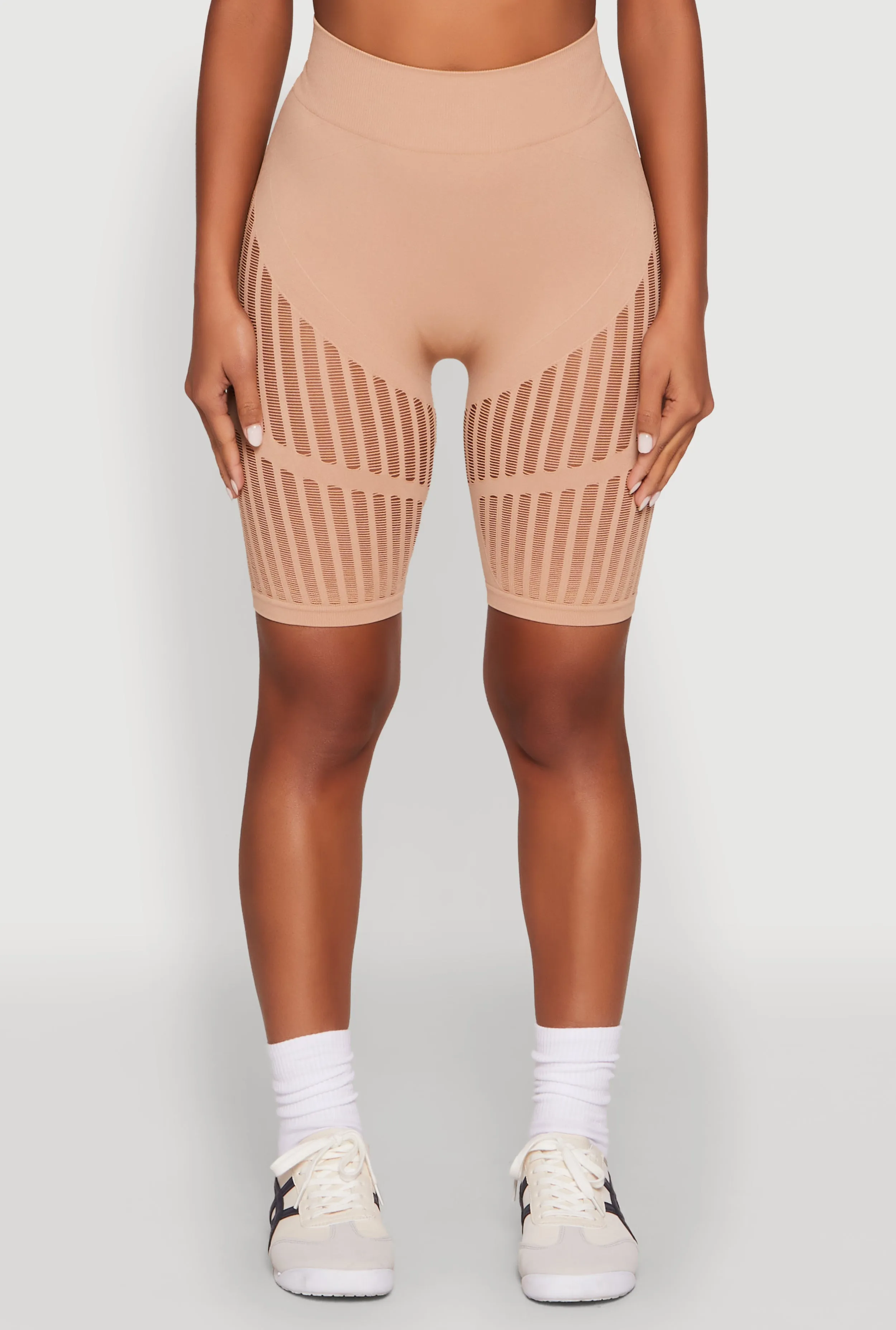 Seamless Laser Cut Biker Shorts sold by Rainbow product image thumbnail 3