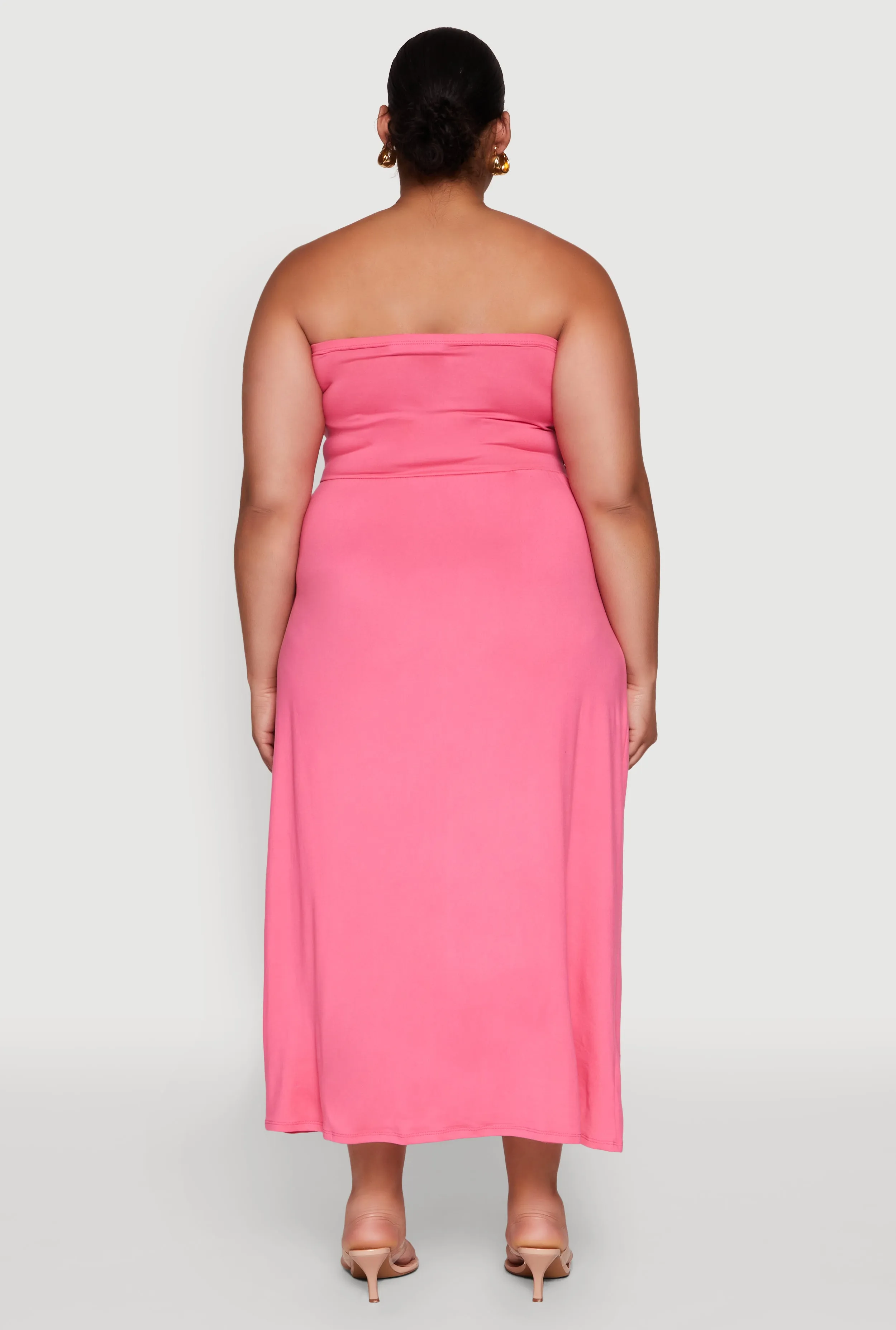 Plus Size Soft Knit Empire Waist Maxi Tube Dress sold by Rainbow product image thumbnail 5