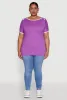 Plus Size Contrast Trim Short Sleeve Top sold by Rainbow
