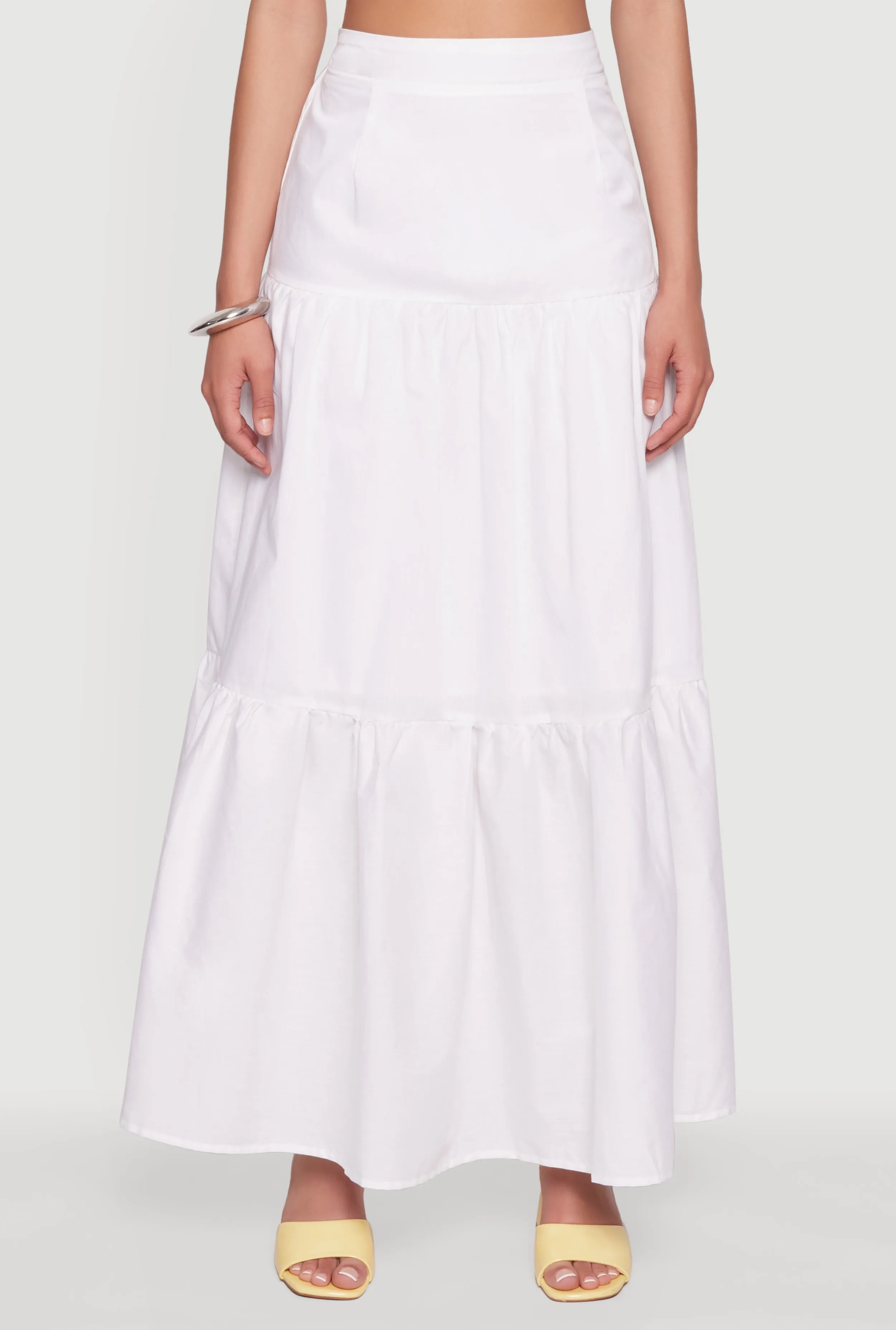 Poplin High Waist Tiered Maxi Skirt sold by Rainbow product image thumbnail 3