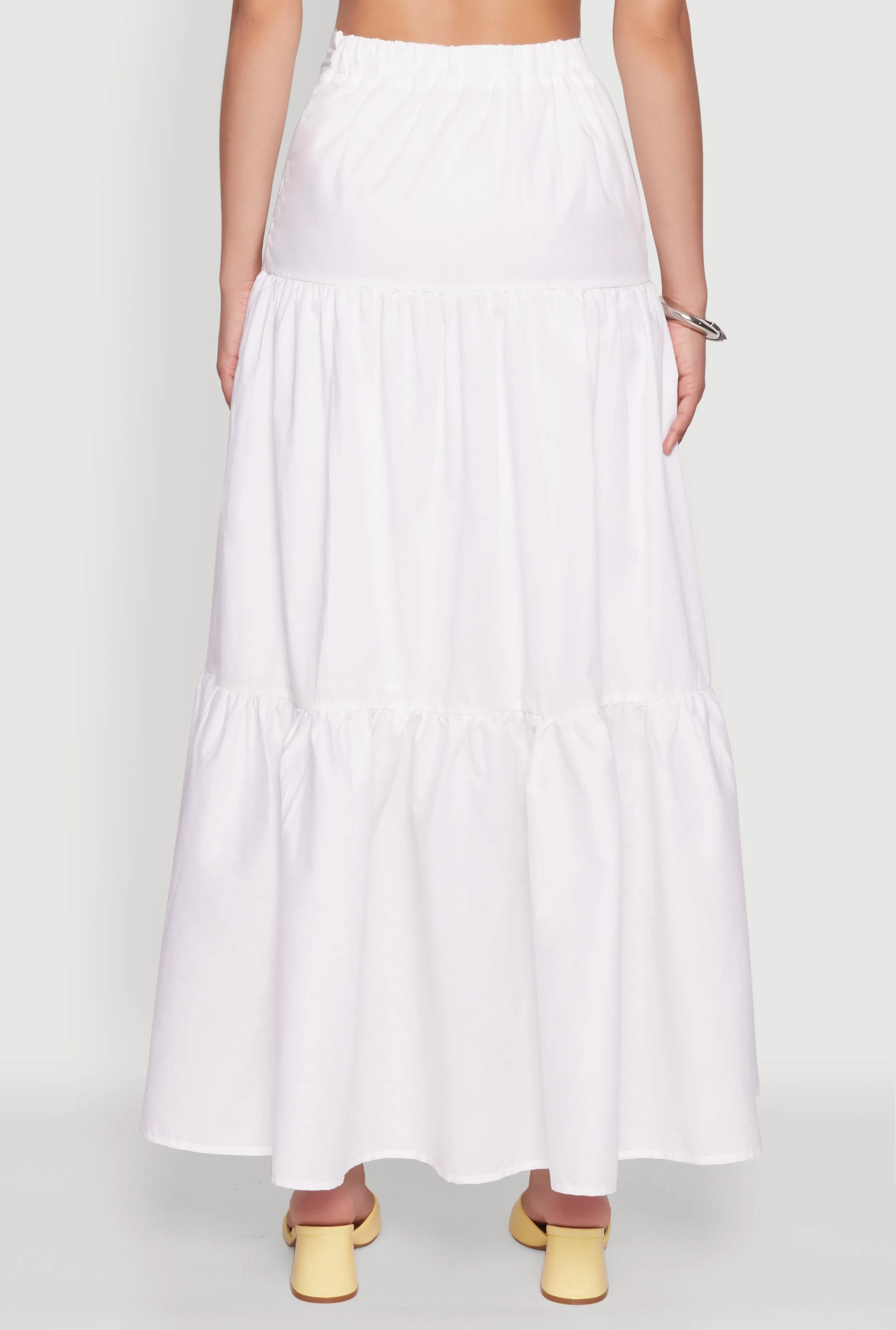 Poplin High Waist Tiered Maxi Skirt sold by Rainbow product image thumbnail 5