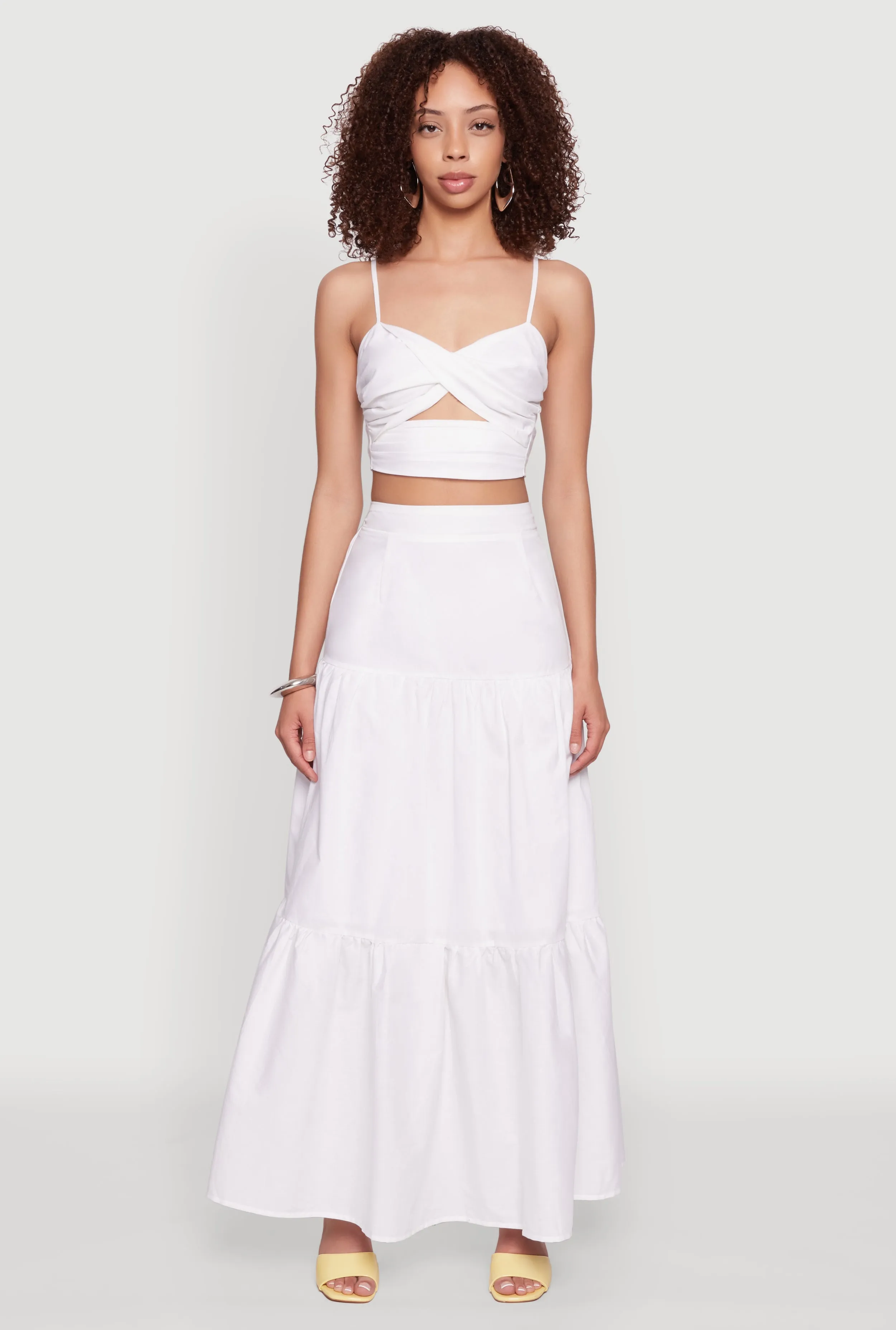 Poplin High Waist Tiered Maxi Skirt sold by Rainbow product image thumbnail 2