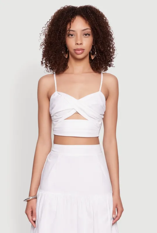 Twist Front Zip Back Cropped Cami sold by Rainbow