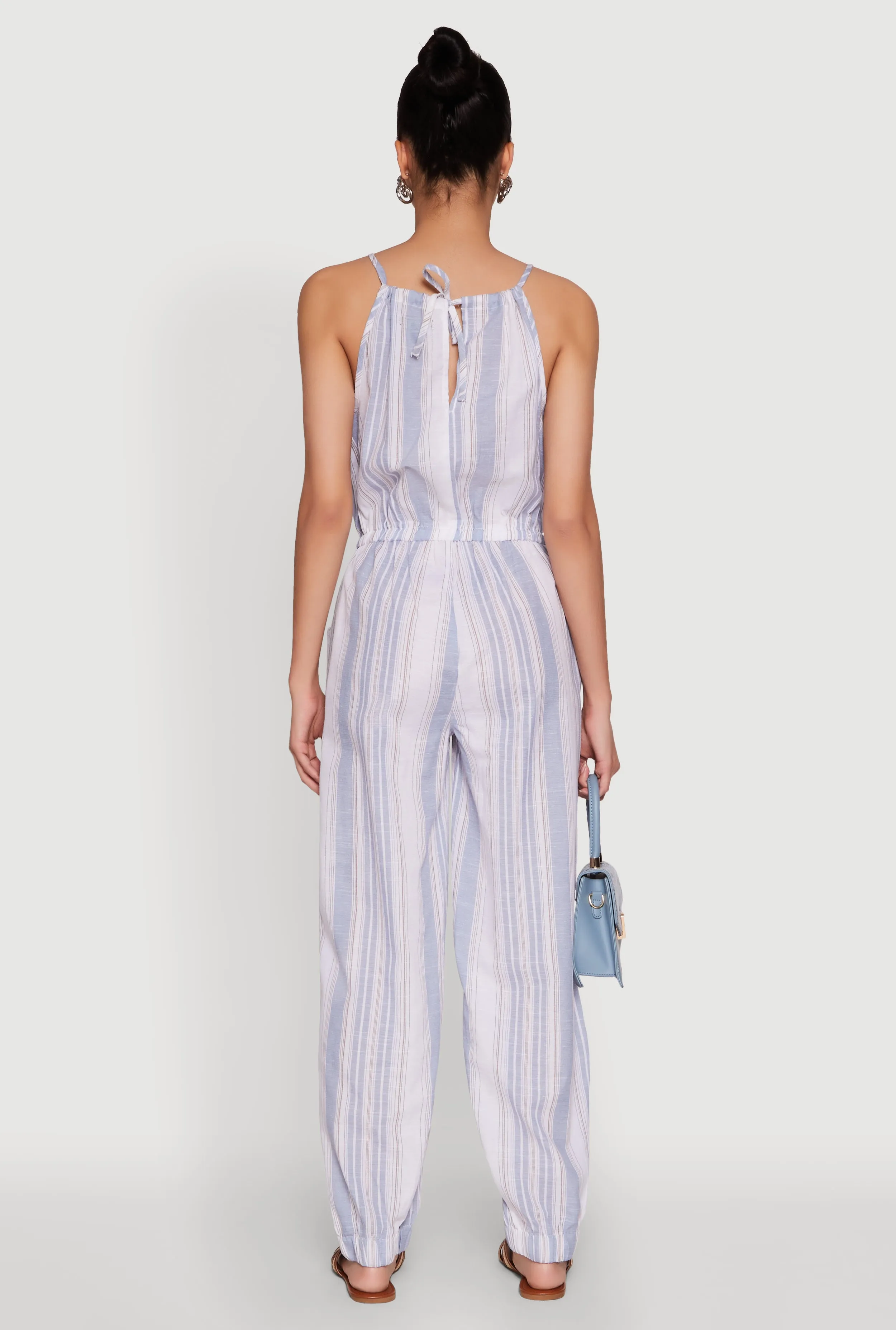 Wooden Beaded Scoop Neck Striped Jumpsuit sold by Rainbow product image thumbnail 5