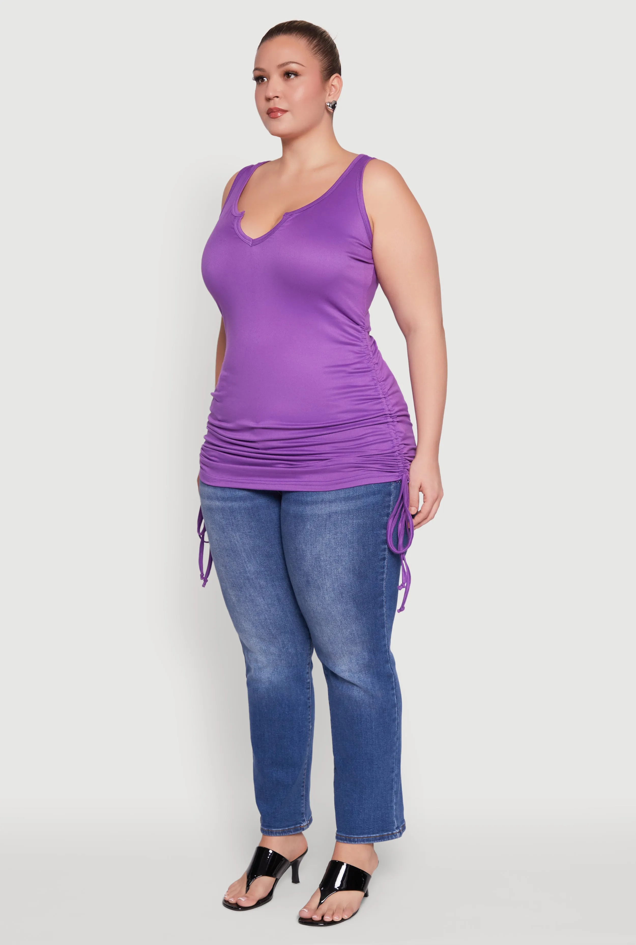 Plus Size Drawstring Side Tank Top sold by Rainbow product image thumbnail 5
