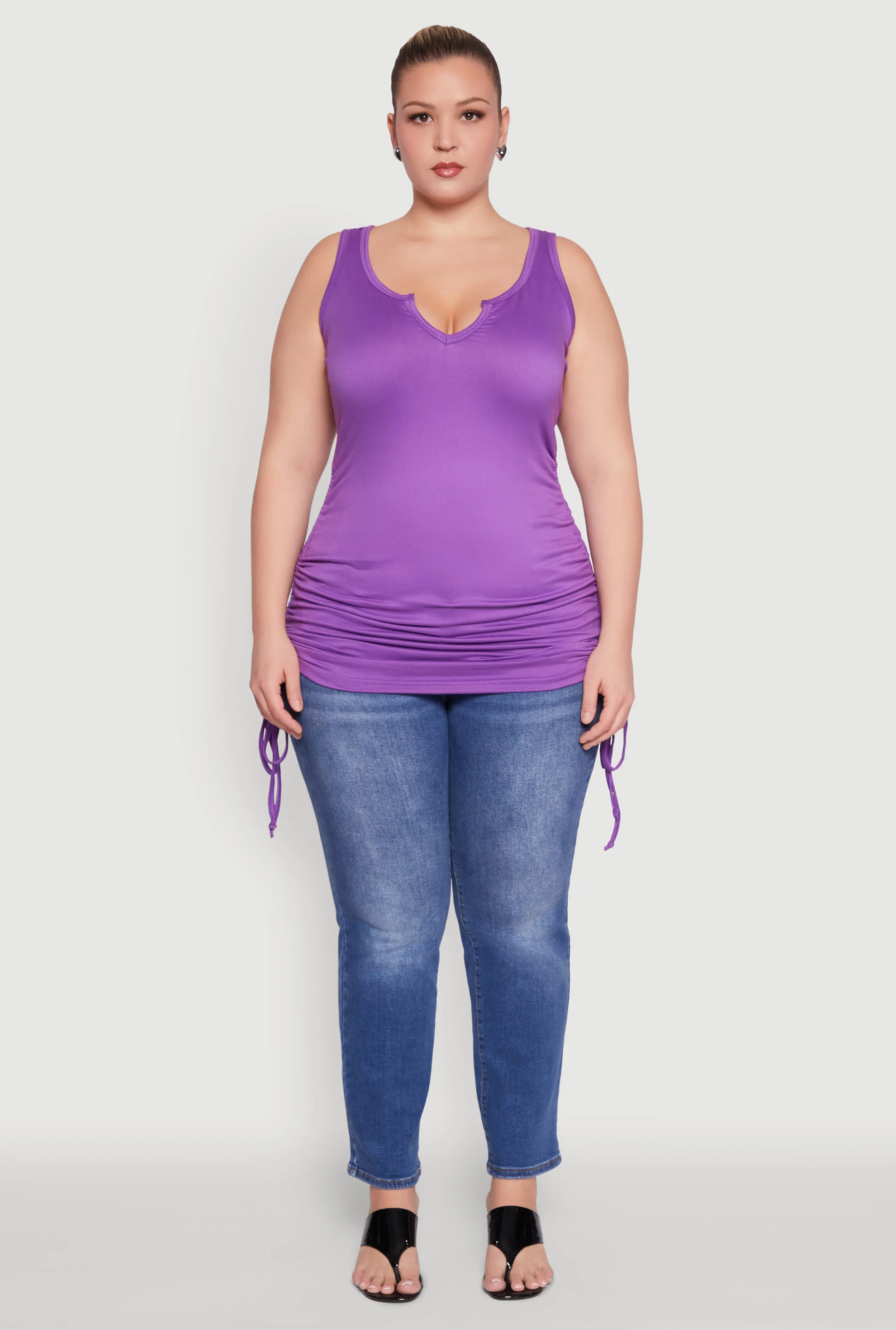 Plus Size Drawstring Side Tank Top sold by Rainbow product image thumbnail 3