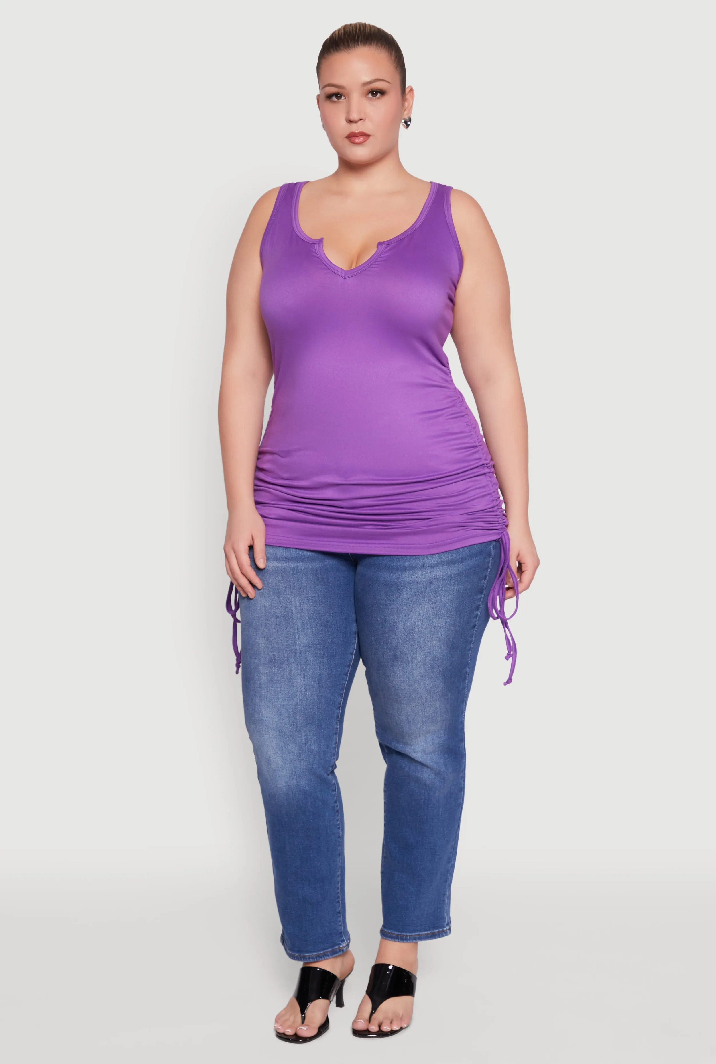 Plus Size Drawstring Side Tank Top sold by Rainbow