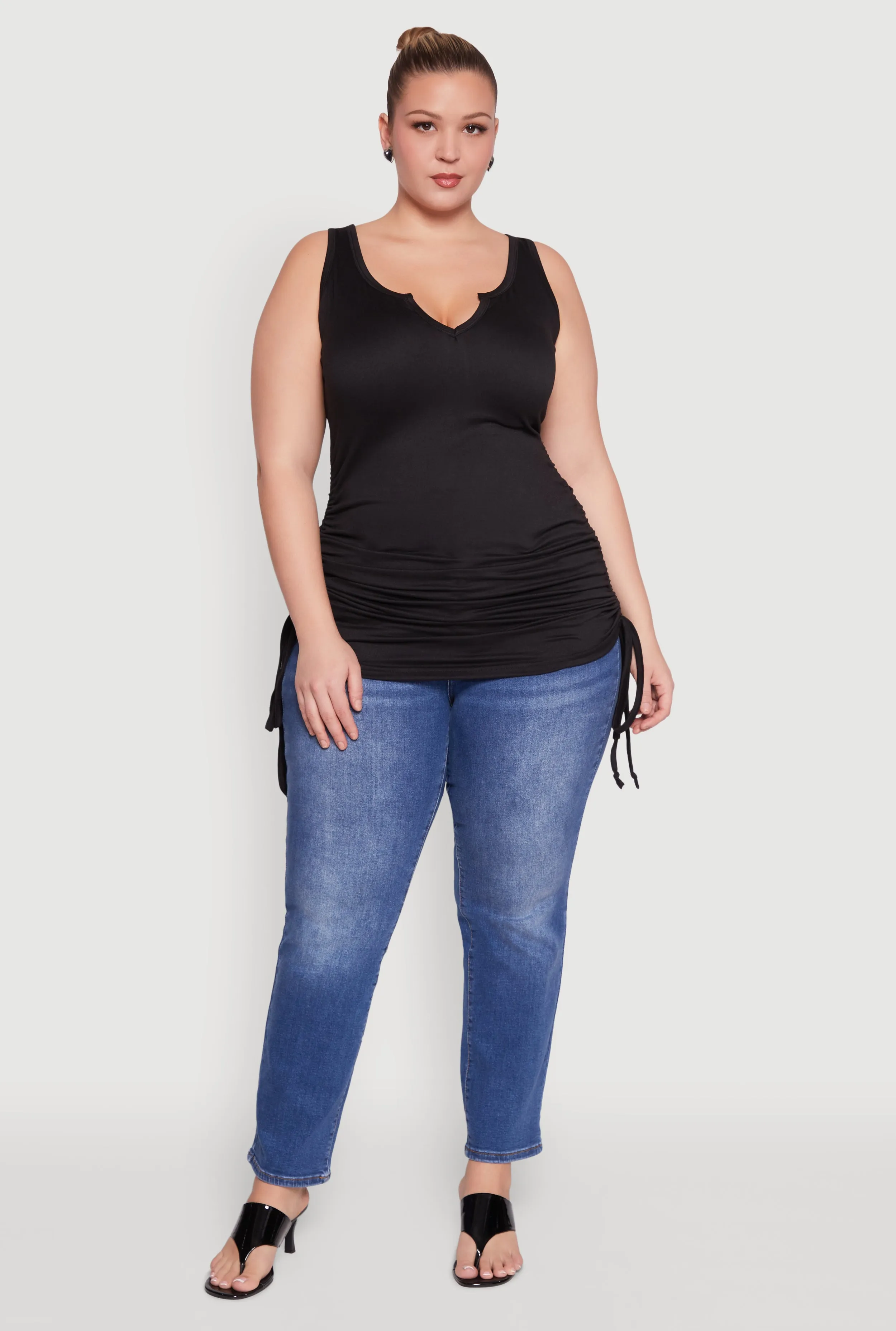 Plus Size Drawstring Side Tank Top sold by Rainbow product image thumbnail 3