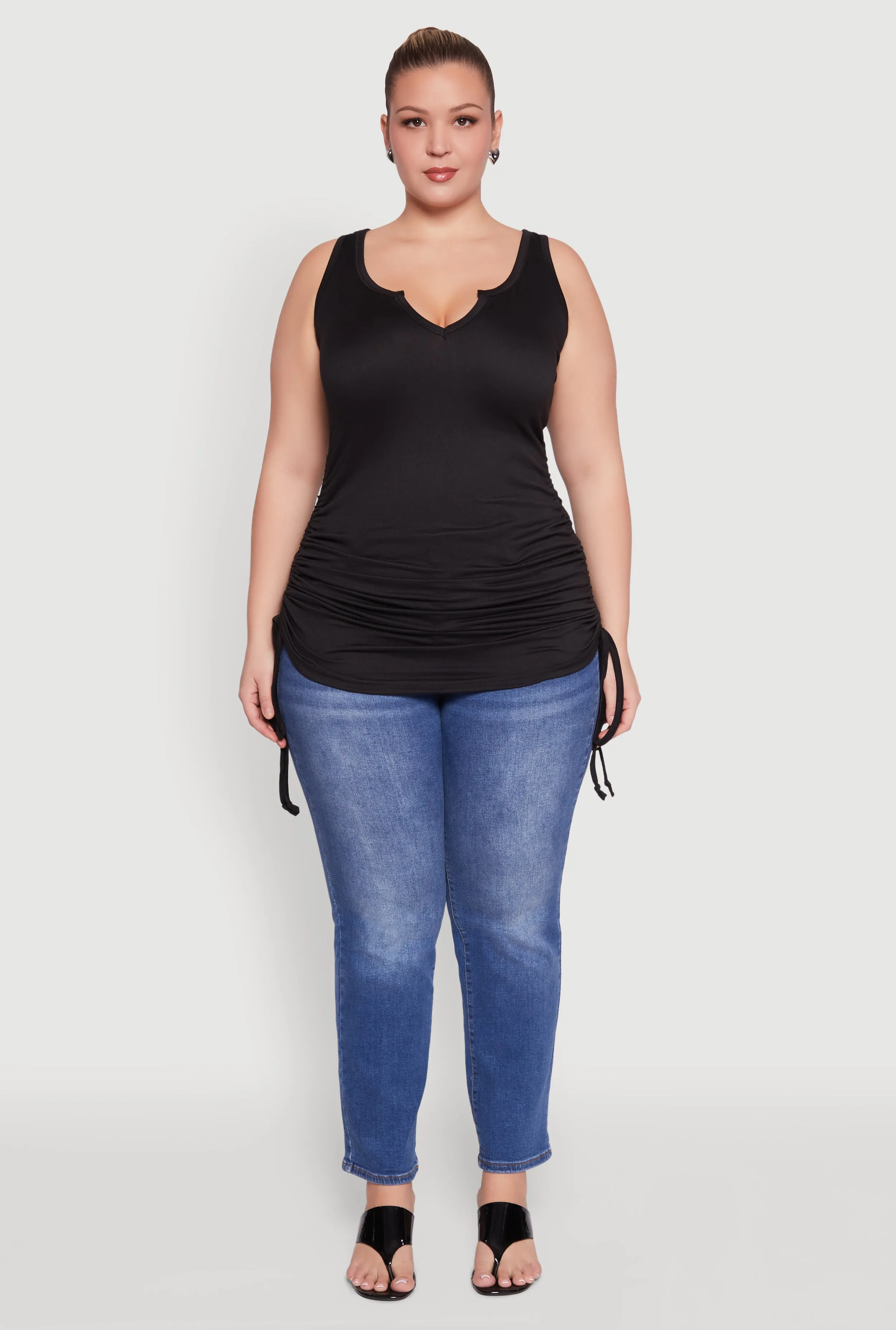 Plus Size Drawstring Side Tank Top sold by Rainbow