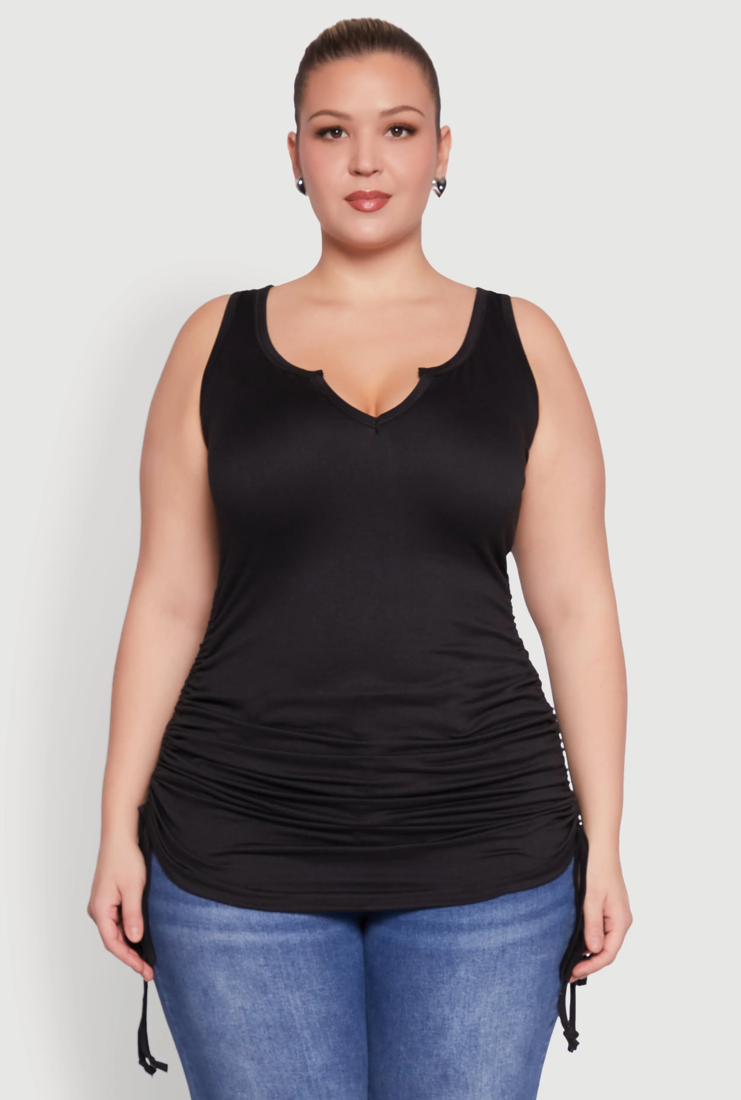 Plus Size Drawstring Side Tank Top sold by Rainbow product image thumbnail 2