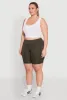 Plus Size Caged Mesh Cell Phone Pocket Biker Shorts sold by Rainbow