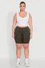 Plus Size Caged Mesh Cell Phone Pocket Biker Shorts sold by Rainbow