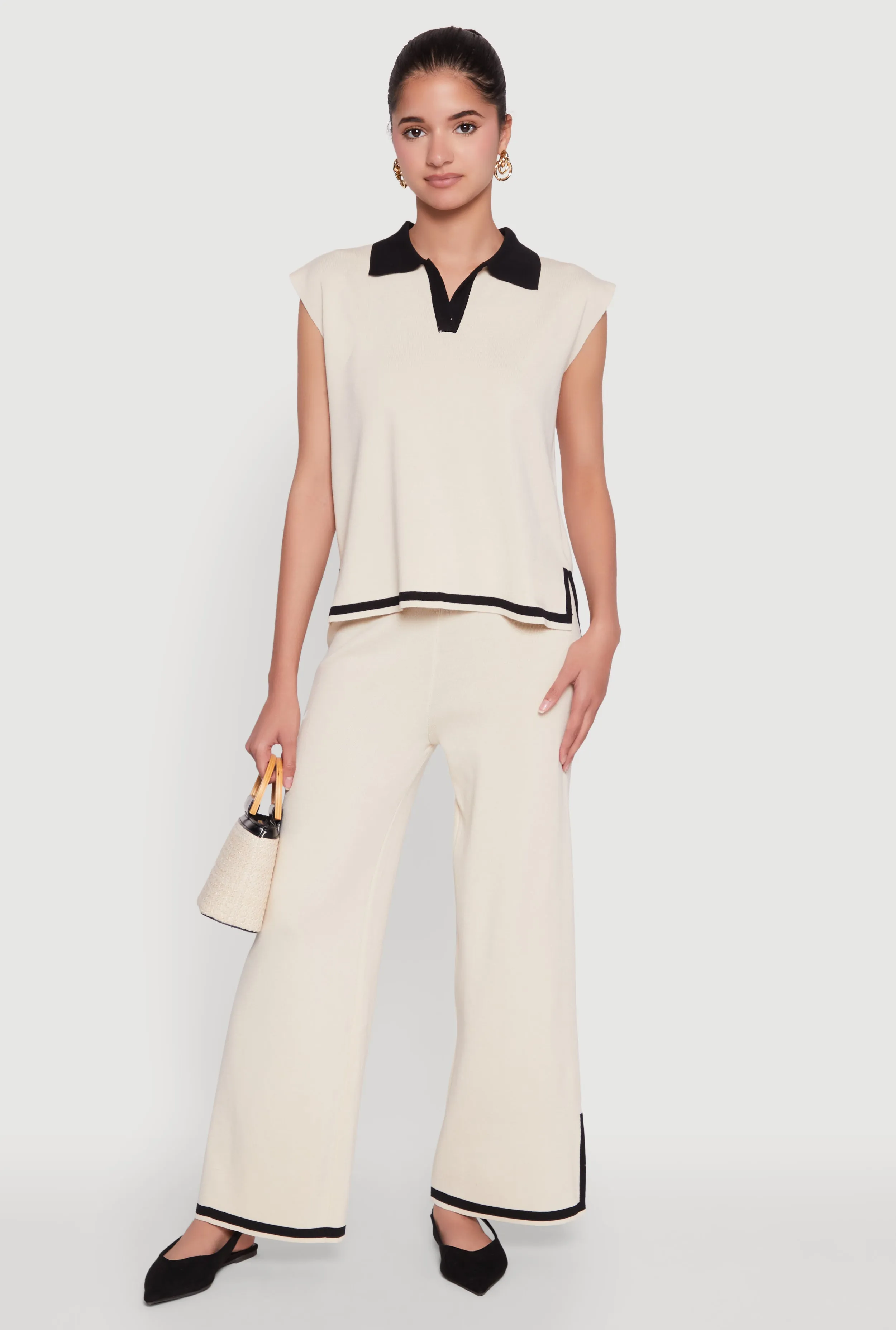 Daisy Contrast Trim Wide Leg Pants sold by Rainbow product image thumbnail 2