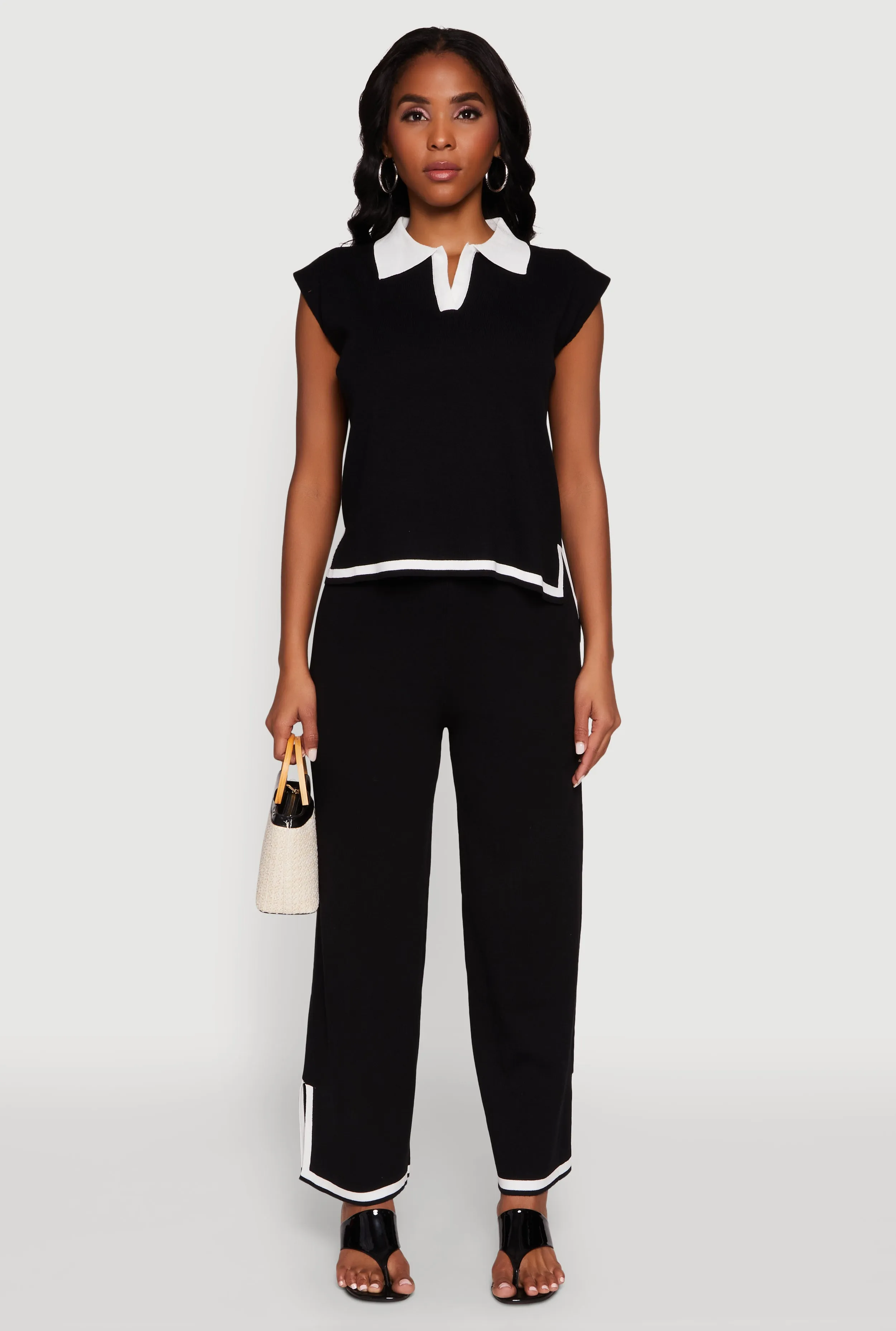 Daisy Contrast Trim Wide Leg Pants sold by Rainbow product image thumbnail 2