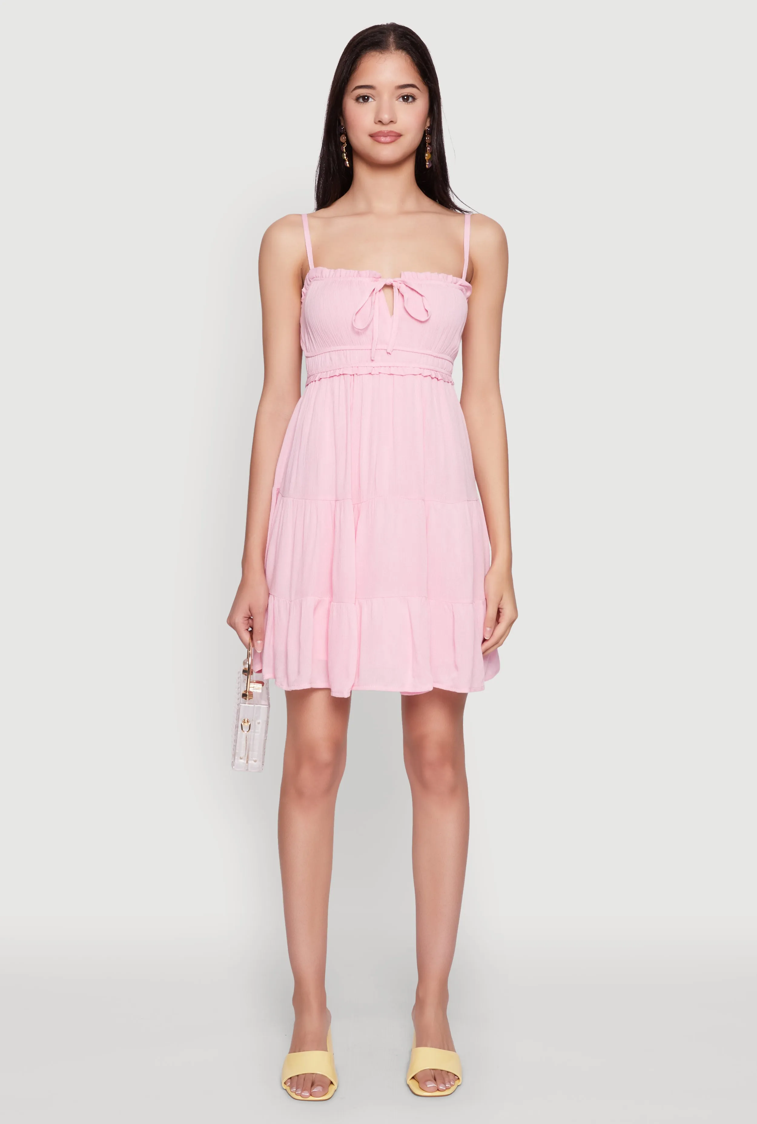 Iris Tie Front Tiered Mini Dress sold by Rainbow product image thumbnail 2