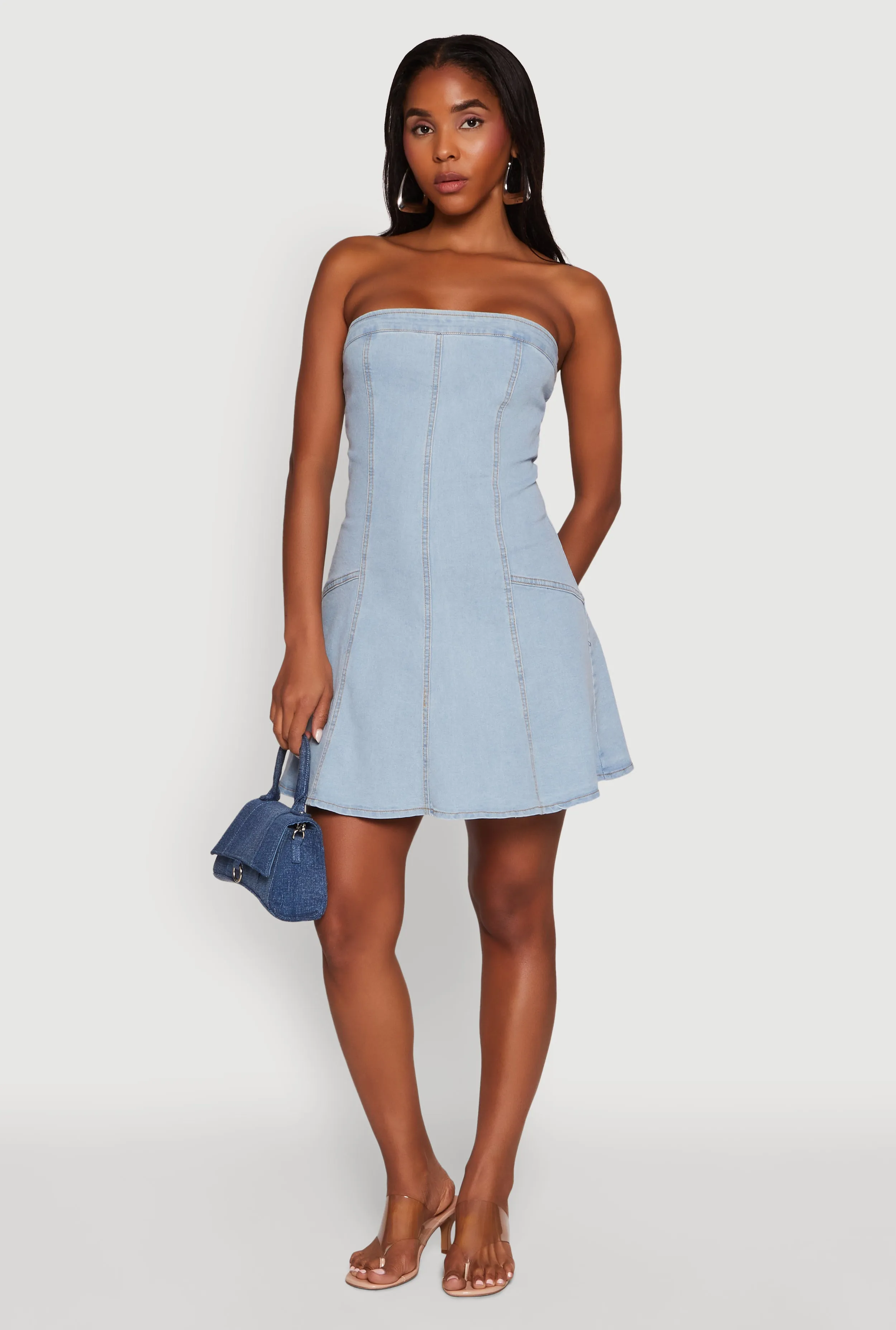 Daisy Strapless Denim Skater Dress sold by Rainbow product image thumbnail 2