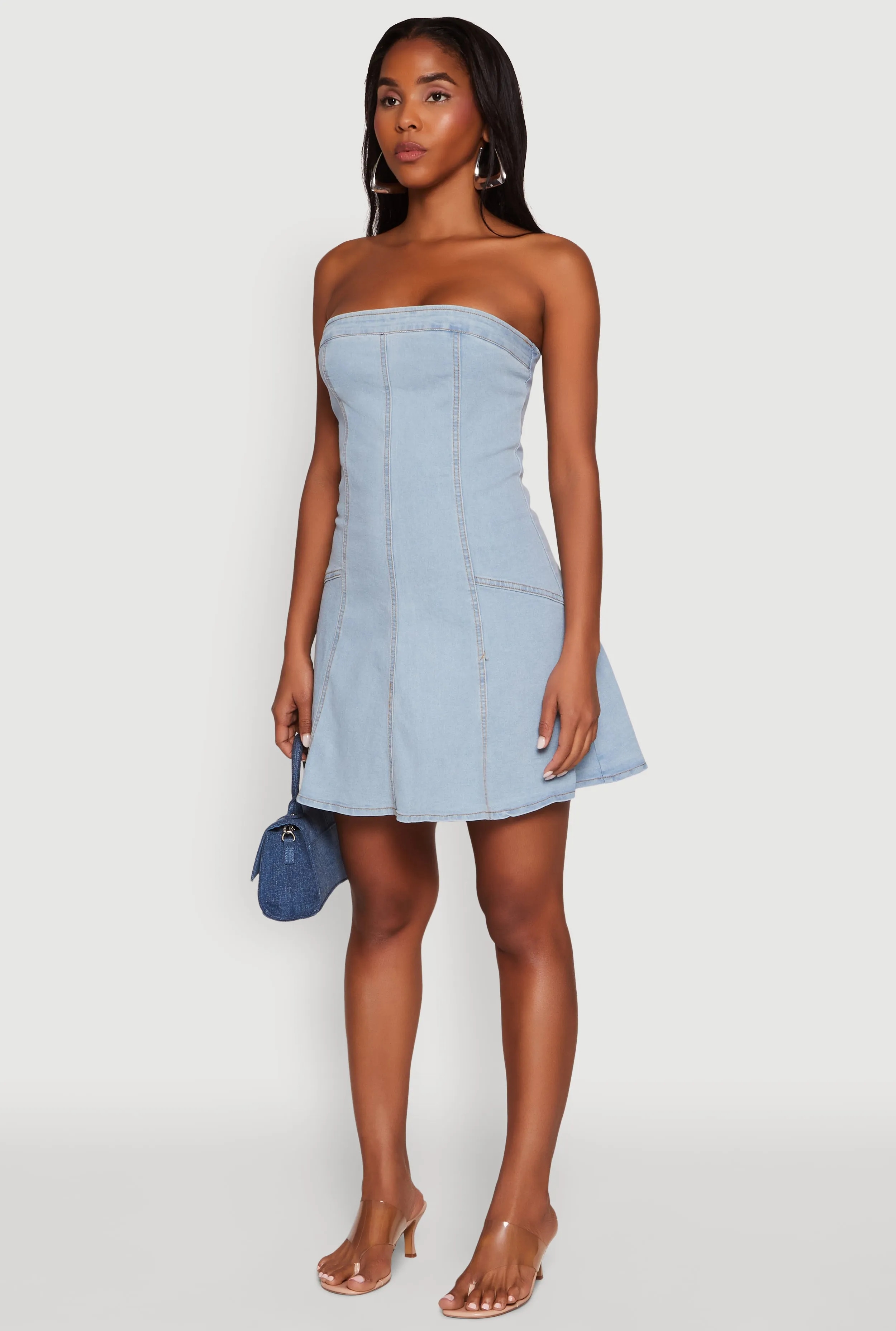Daisy Strapless Denim Skater Dress sold by Rainbow product image thumbnail 3
