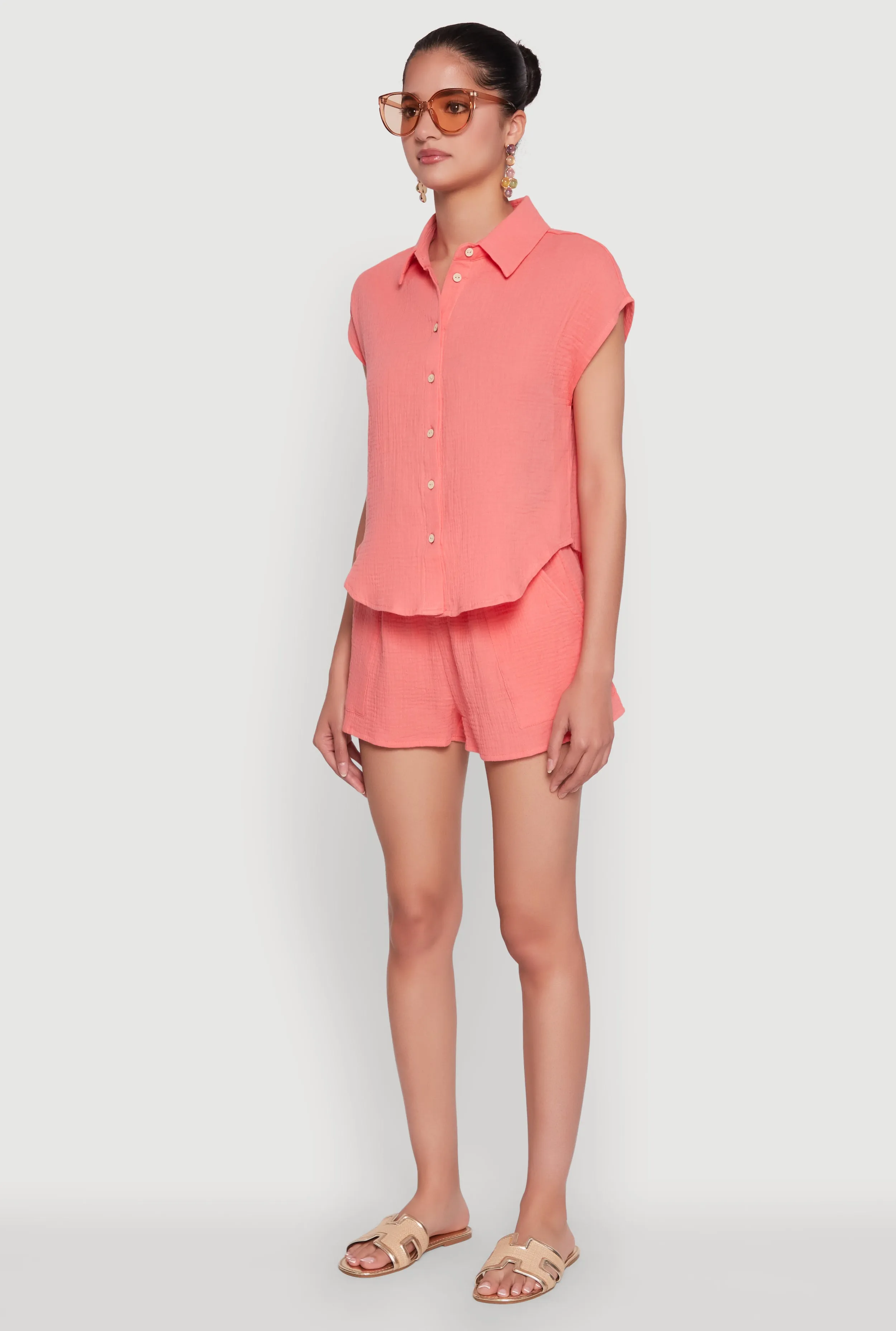 Gauze Knit Button Front Shirt sold by Rainbow product image thumbnail 5