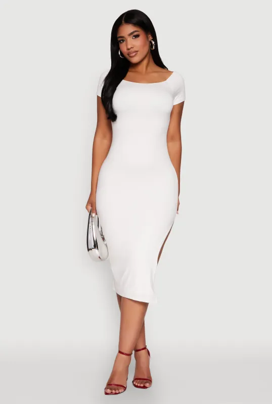 Haute Monde Side Slit Midi Dress sold by Rainbow