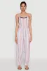 Wooden Beaded Scoop Neck Striped Jumpsuit sold by Rainbow