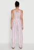 Wooden Beaded Scoop Neck Striped Jumpsuit sold by Rainbow