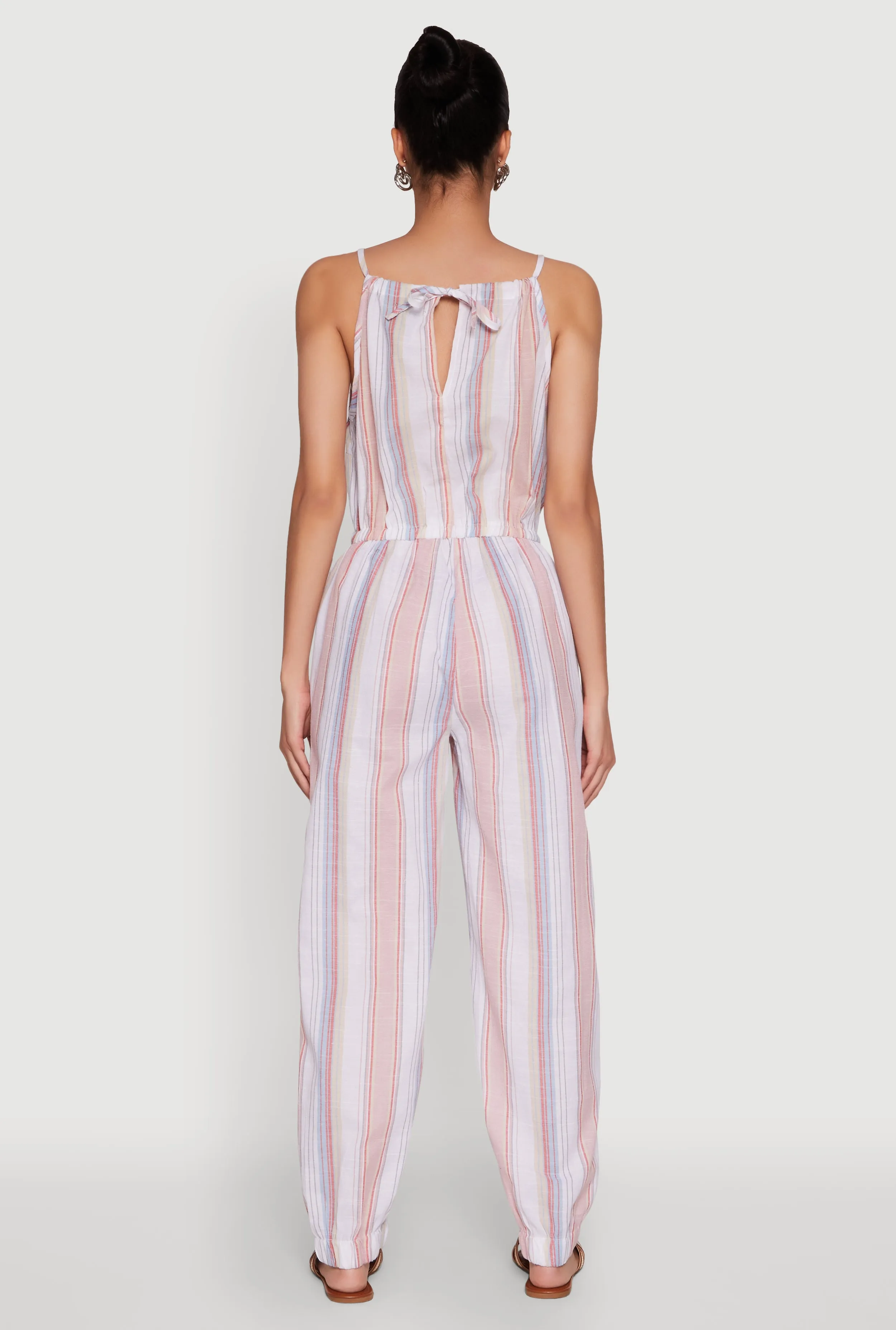Wooden Beaded Scoop Neck Striped Jumpsuit sold by Rainbow product image thumbnail 5
