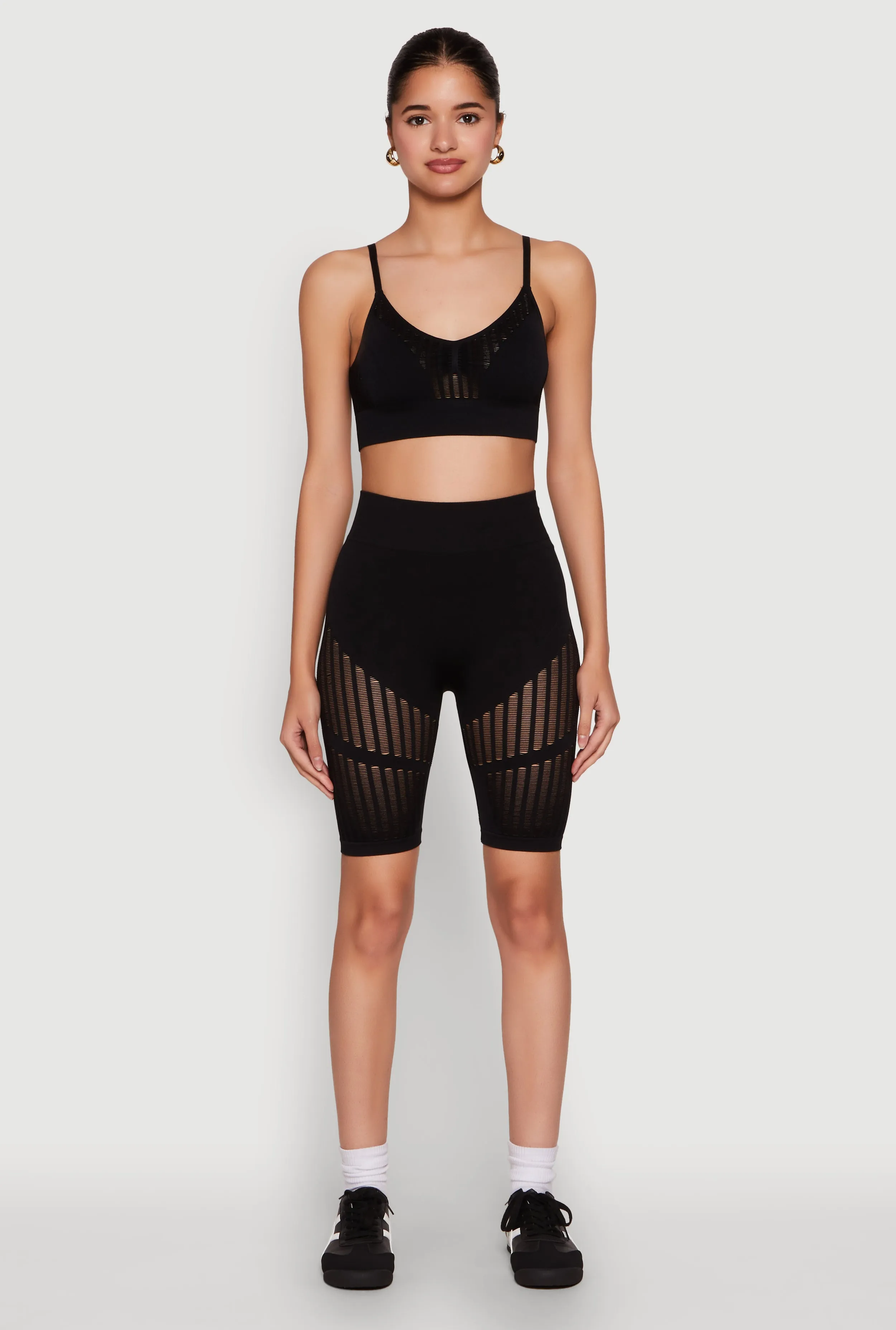 Seamless Laser Cut Biker Shorts sold by Rainbow
