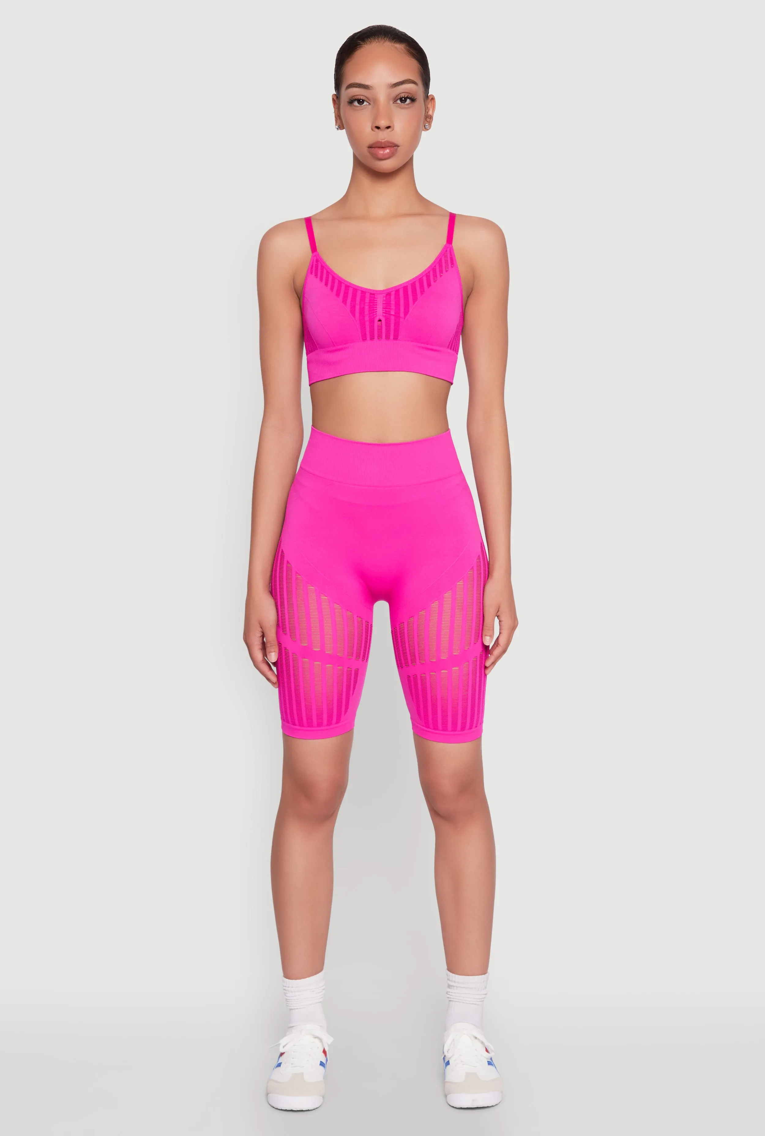 Seamless Laser Cut Biker Shorts sold by Rainbow product image thumbnail 2