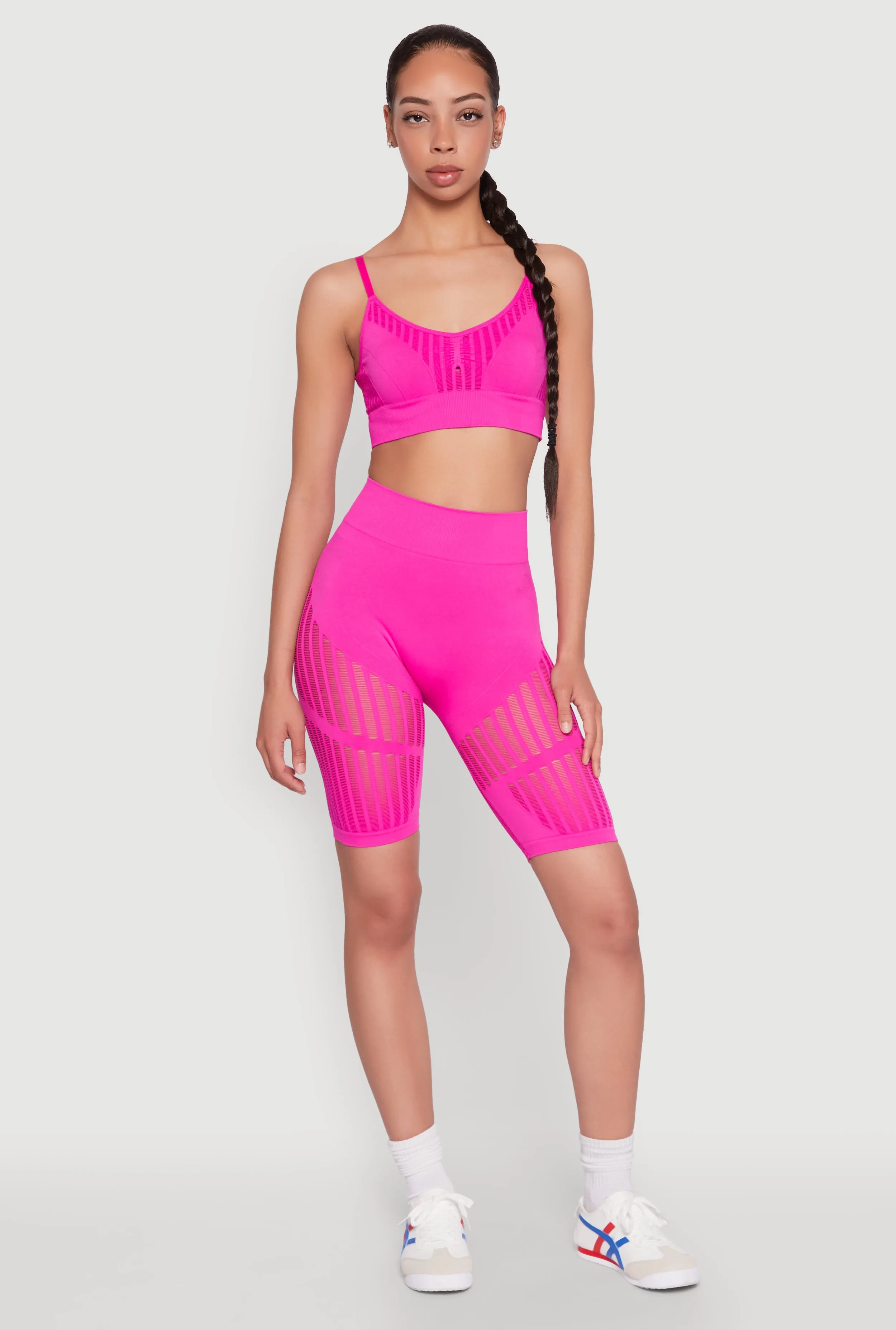 Seamless Laser Cut Biker Shorts sold by Rainbow