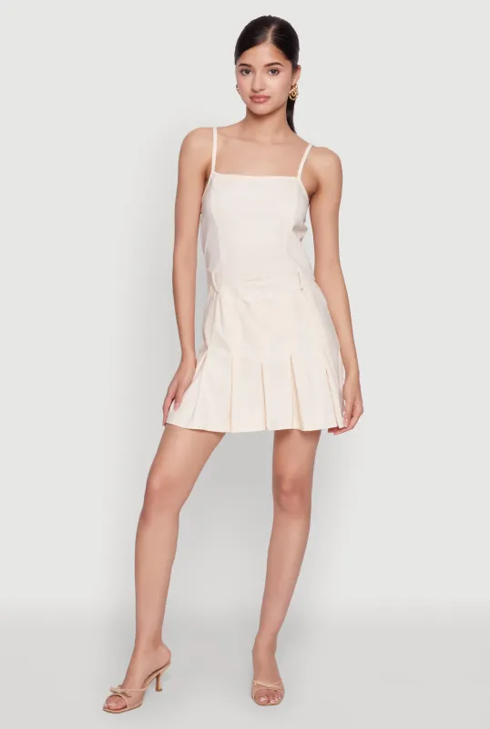 Square Neck Pleated Skater Dress sold by Rainbow