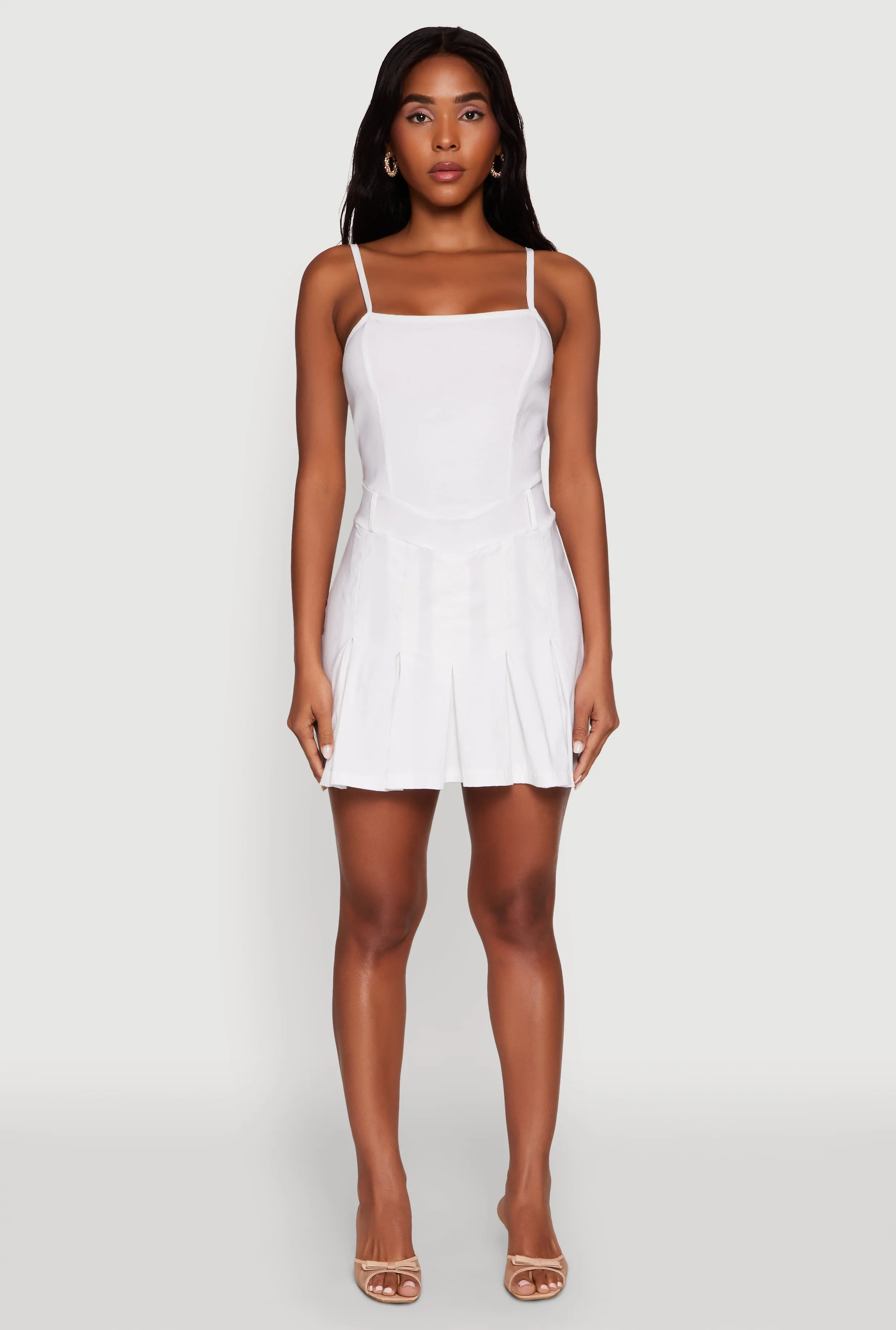 Square Neck Pleated Skater Dress sold by Rainbow product image thumbnail 2