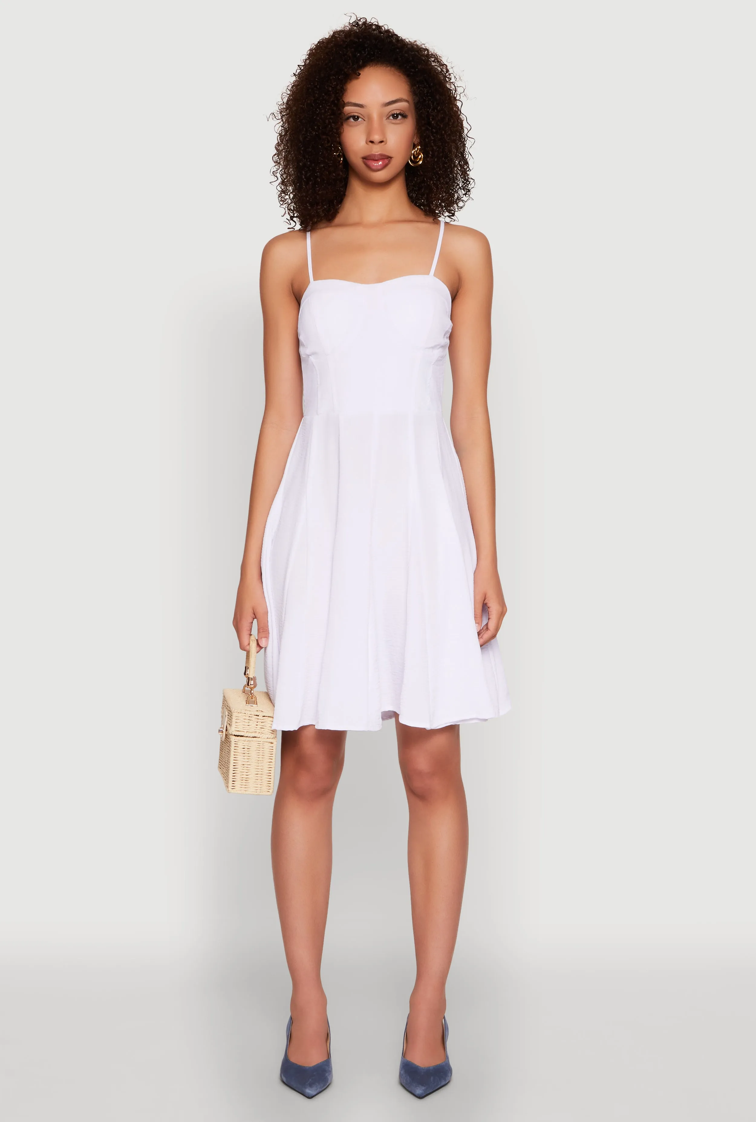 Airy Bustier Pleated Skater Dress sold by Rainbow