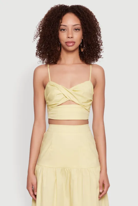 Twist Front Zip Back Cropped Cami sold by Rainbow