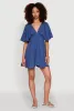 Gauze Knit Plunge Tiered Mini Dress sold by Rainbow