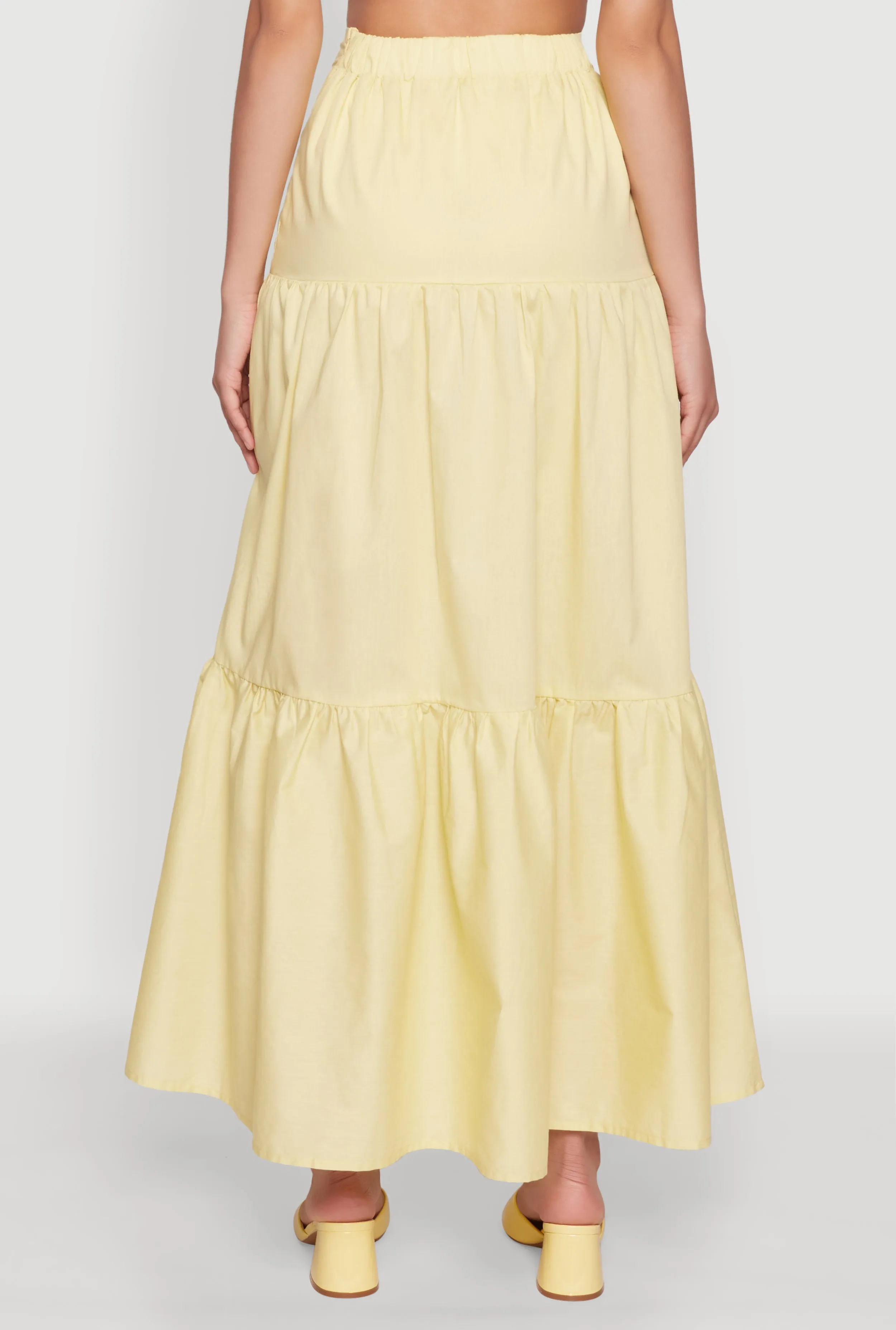 Poplin High Waist Tiered Maxi Skirt sold by Rainbow product image thumbnail 5