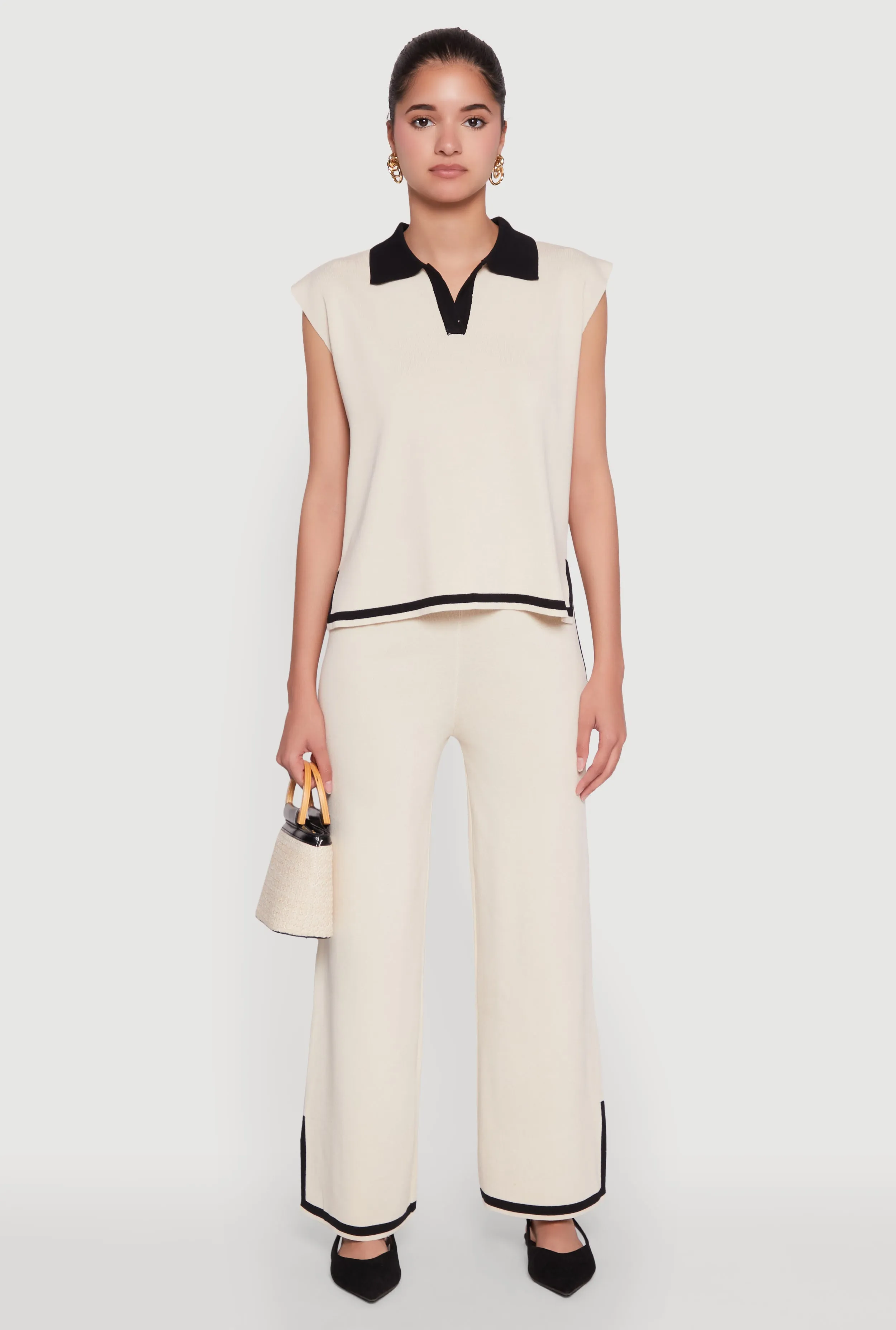 Daisy Contrast Trim Cap Sleeve Blouse sold by Rainbow product image thumbnail 2